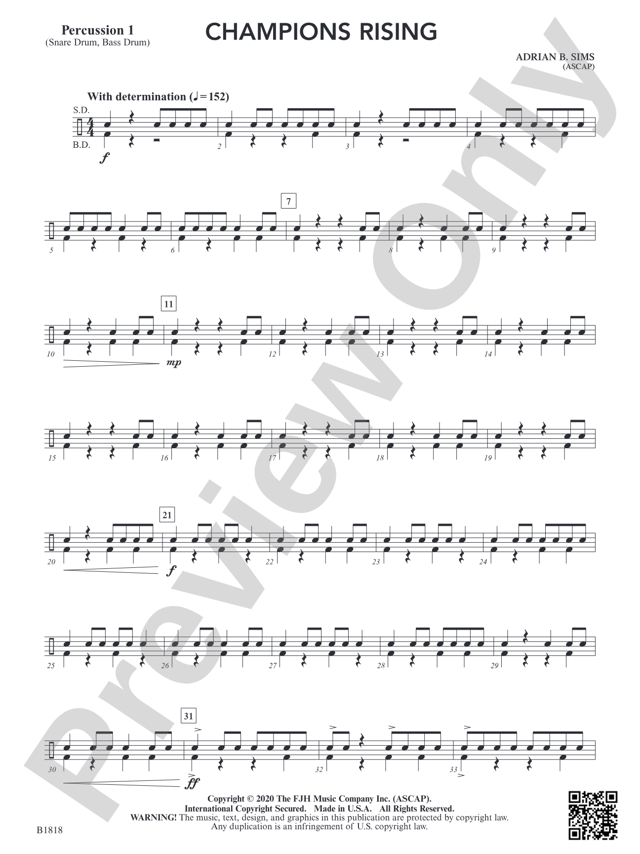 Champions Rising: Percussion 1