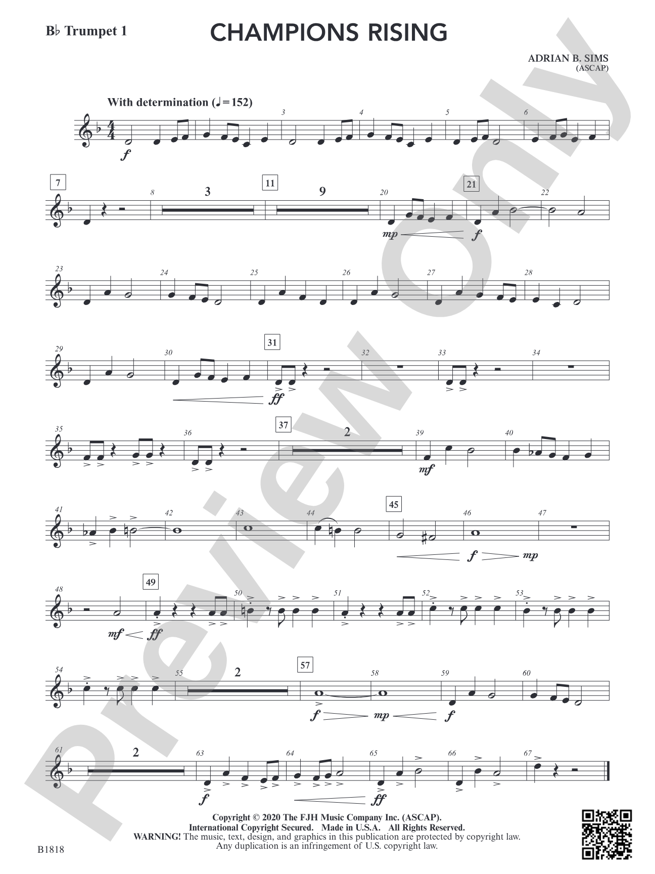 Champions Rising: B-flat Trumpet 1