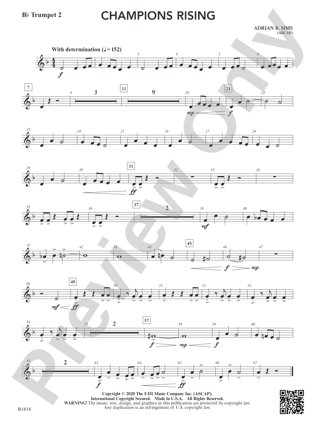 Champions Rising: B-flat Trumpet 2