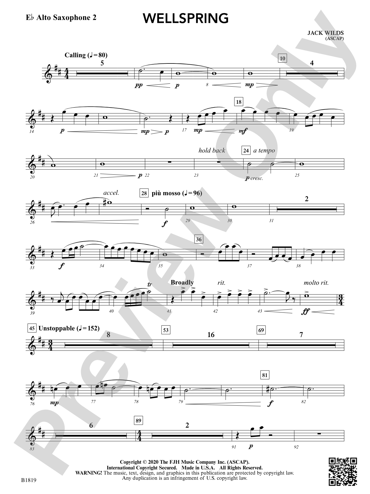 Wellspring: E-flat Alto Saxophone 2