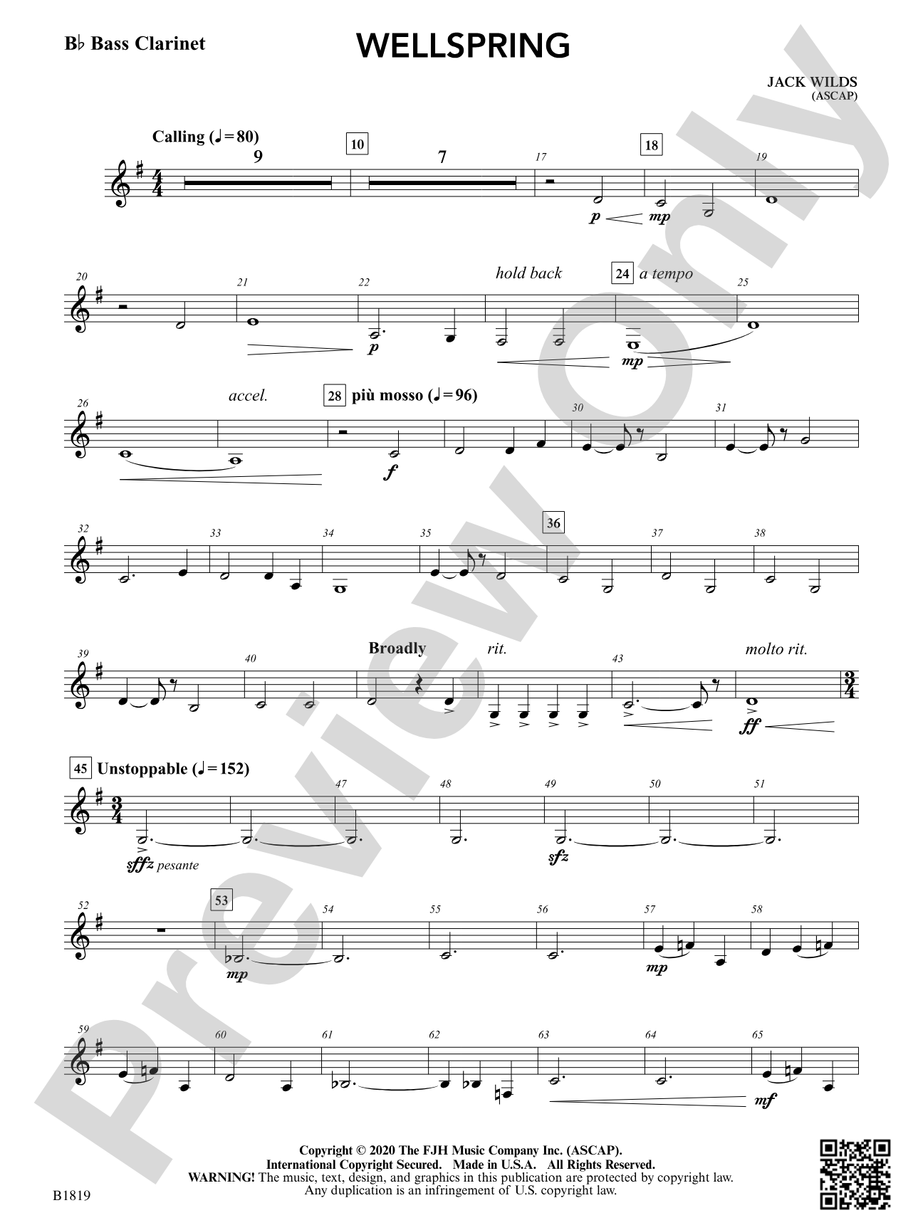Wellspring: B-flat Bass Clarinet