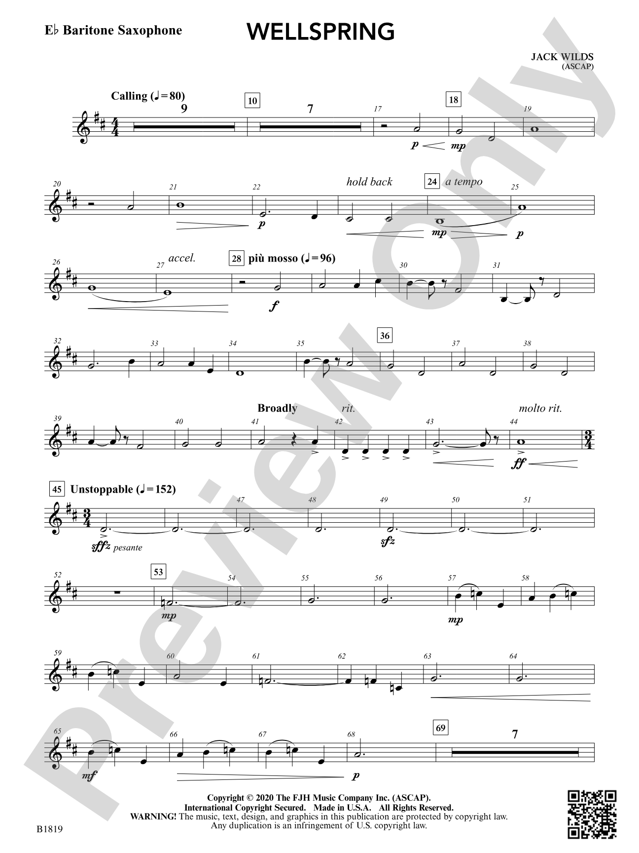 Wellspring: E-flat Baritone Saxophone
