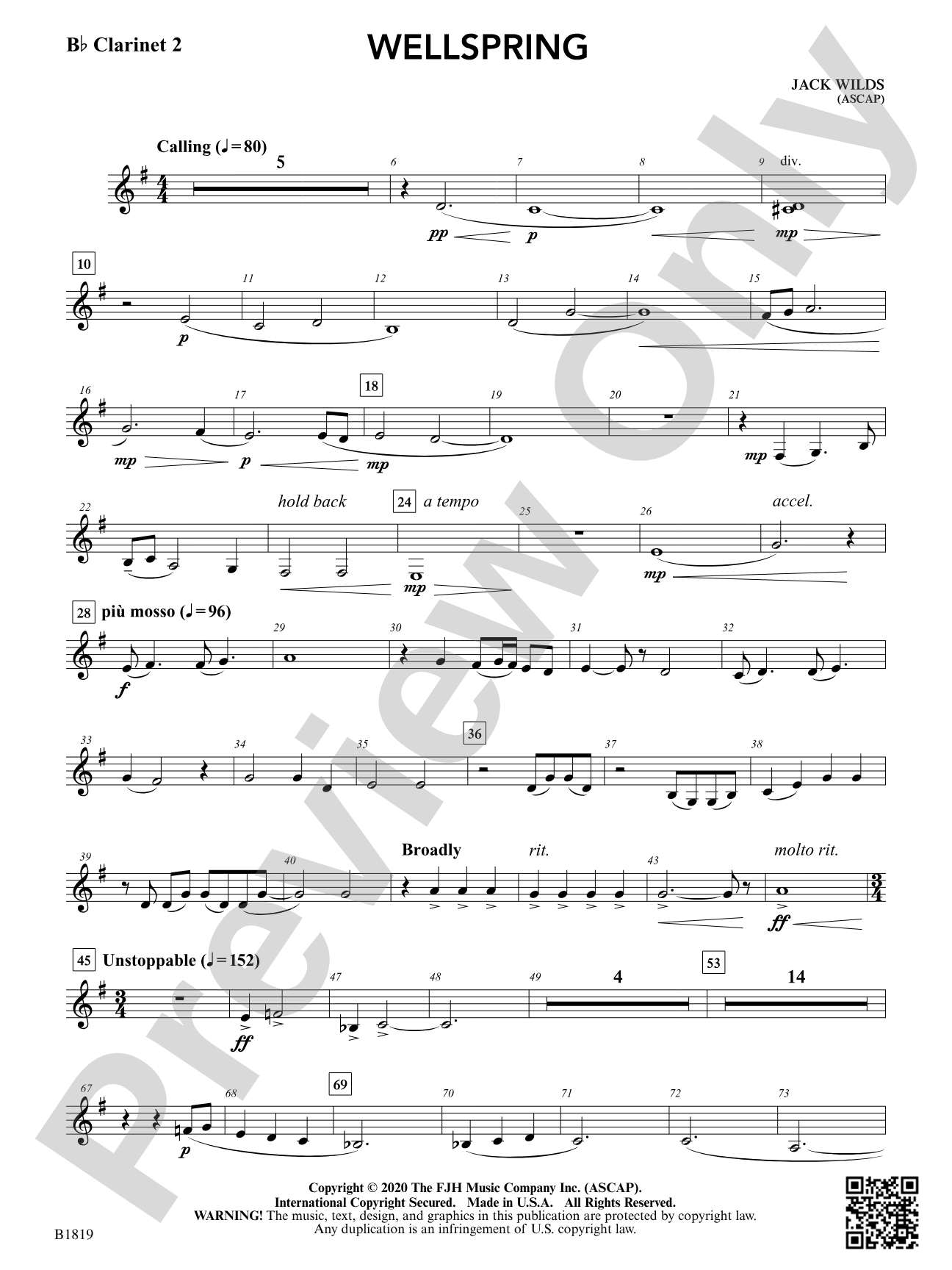 Wellspring: B-flat Clarinet 2