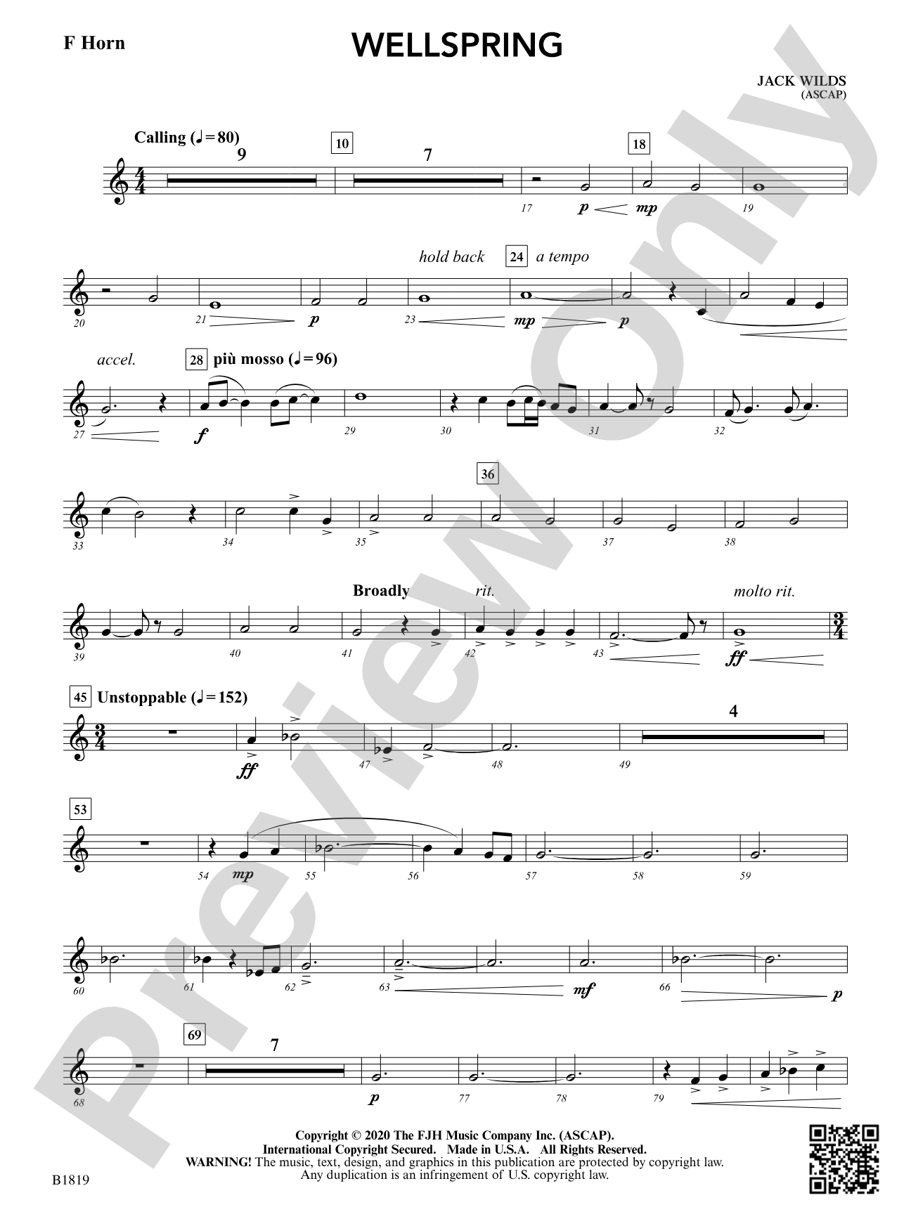 Wellspring: F Horn