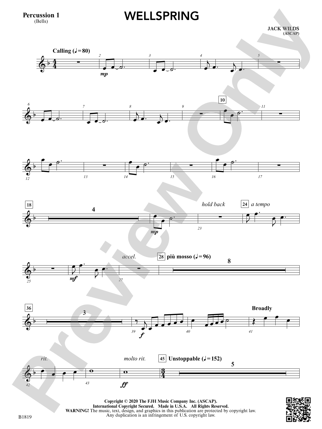 Wellspring: Percussion 1