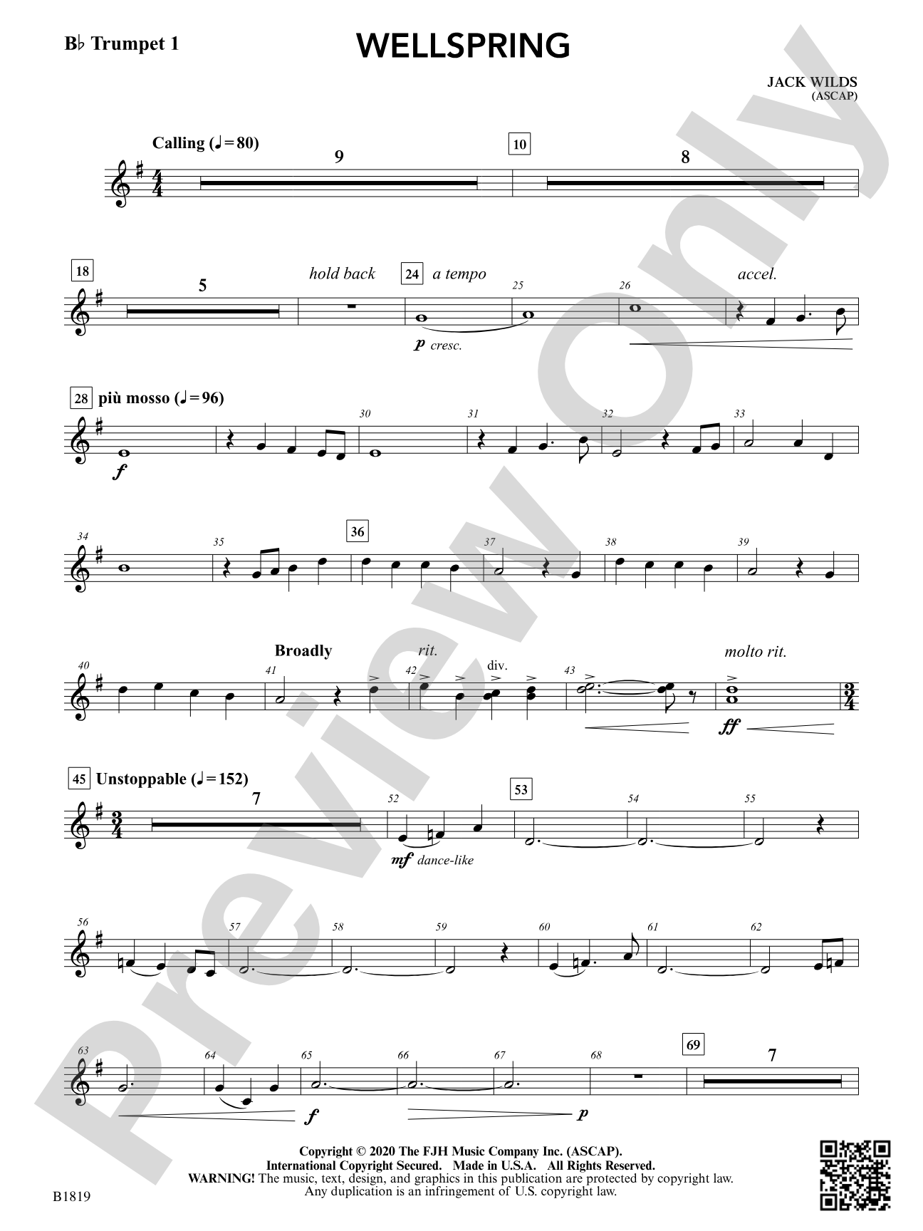 Wellspring: B-flat Trumpet 1