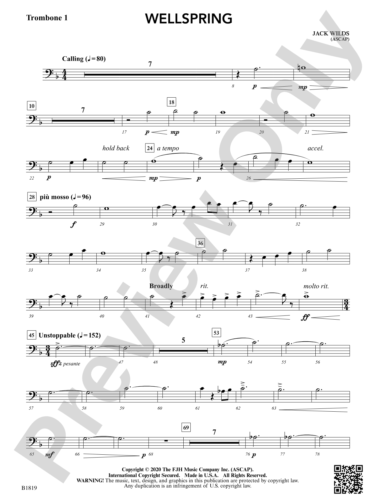 Wellspring: Trombone 1