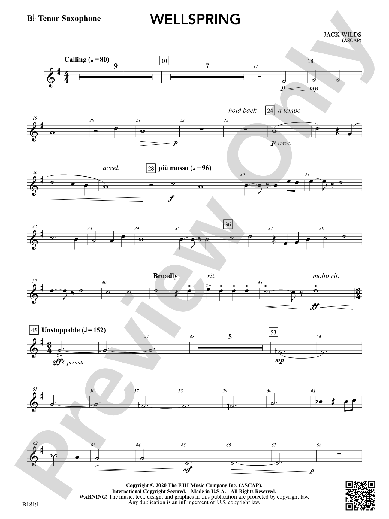 Wellspring: B-flat Tenor Saxophone