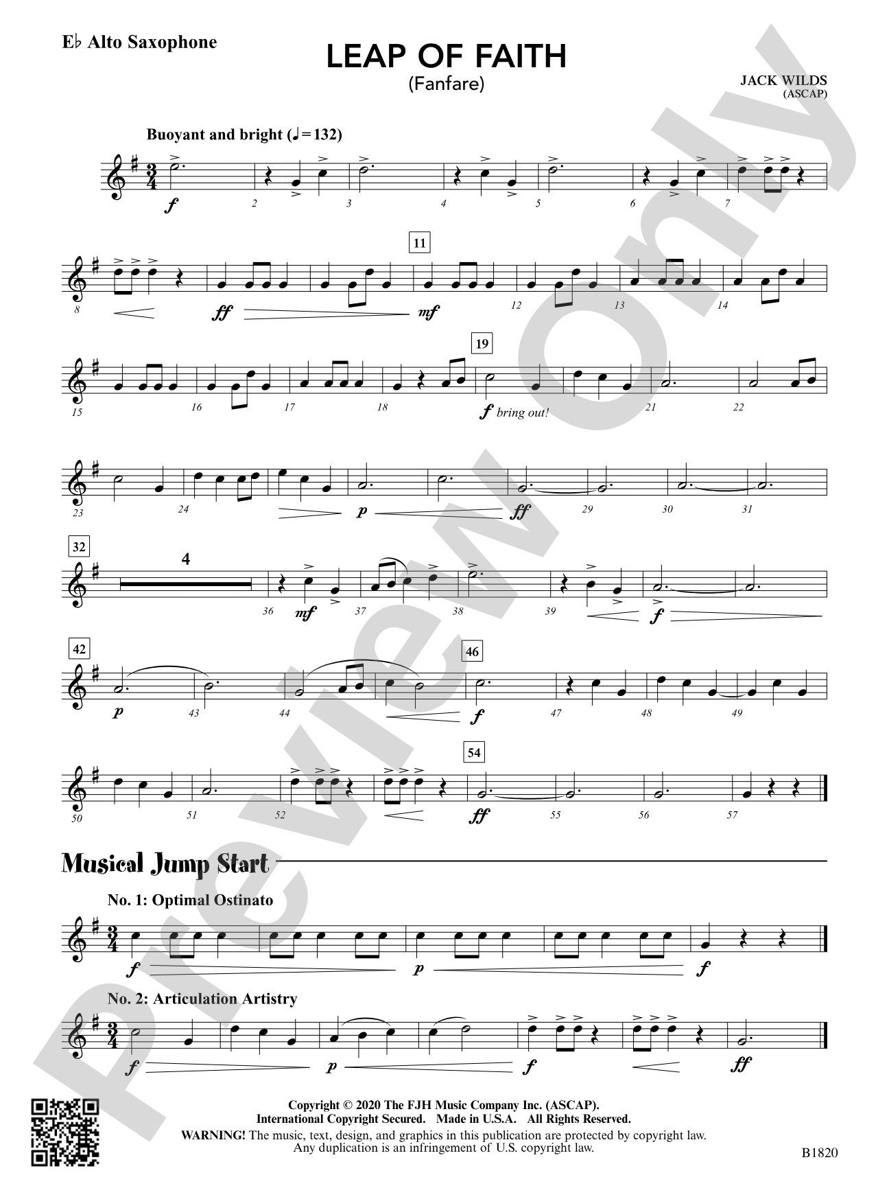 Leap of Faith (Fanfare): E-flat Alto Saxophone