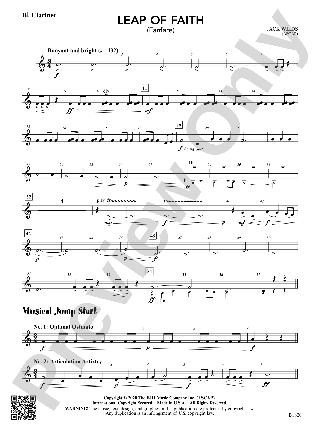 Leap of Faith (Fanfare): B-flat Clarinet