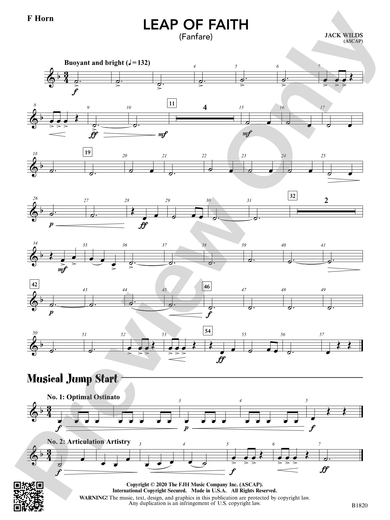 Leap of Faith (Fanfare): F Horn