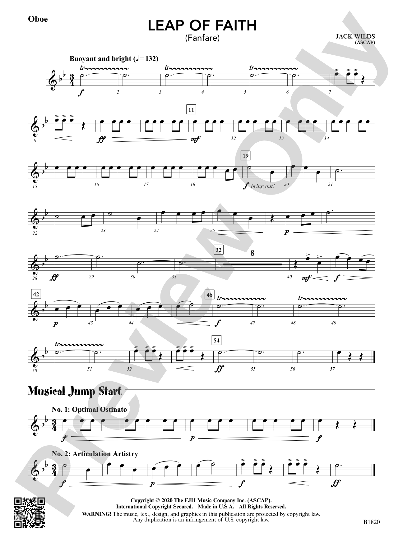 Leap of Faith (Fanfare): Oboe