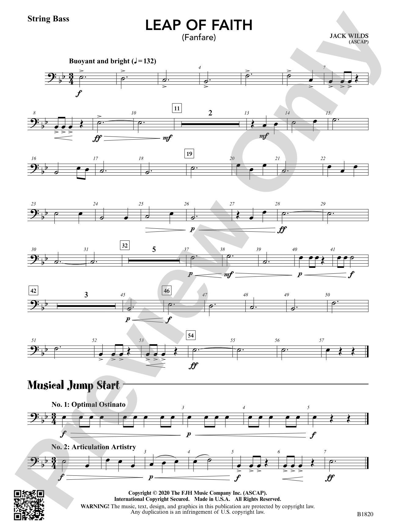 Leap of Faith (Fanfare): String Bass