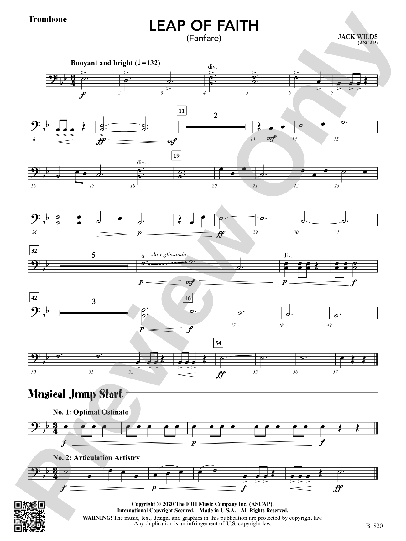 Leap of Faith (Fanfare): Trombone