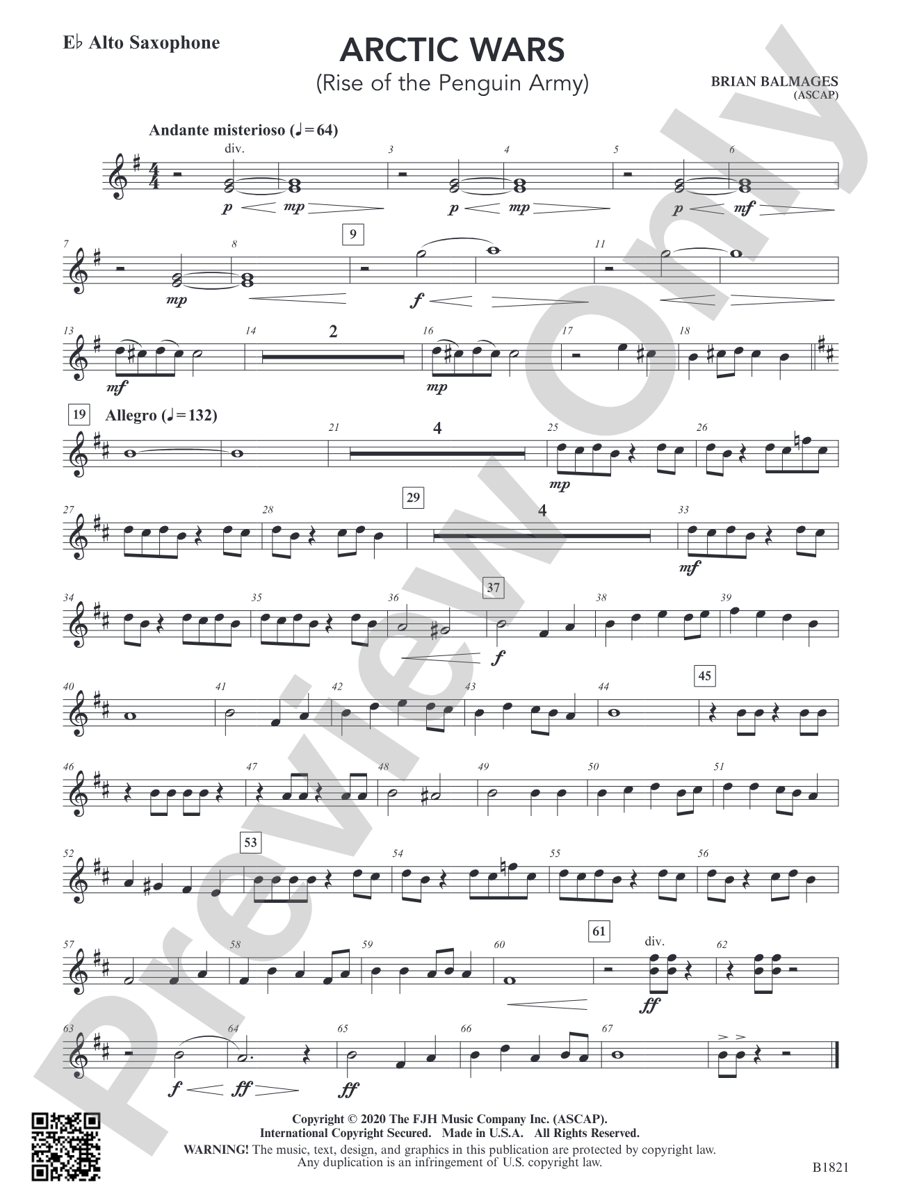 Arctic Wars (Rise of the Penguin Army): E-flat Alto Saxophone