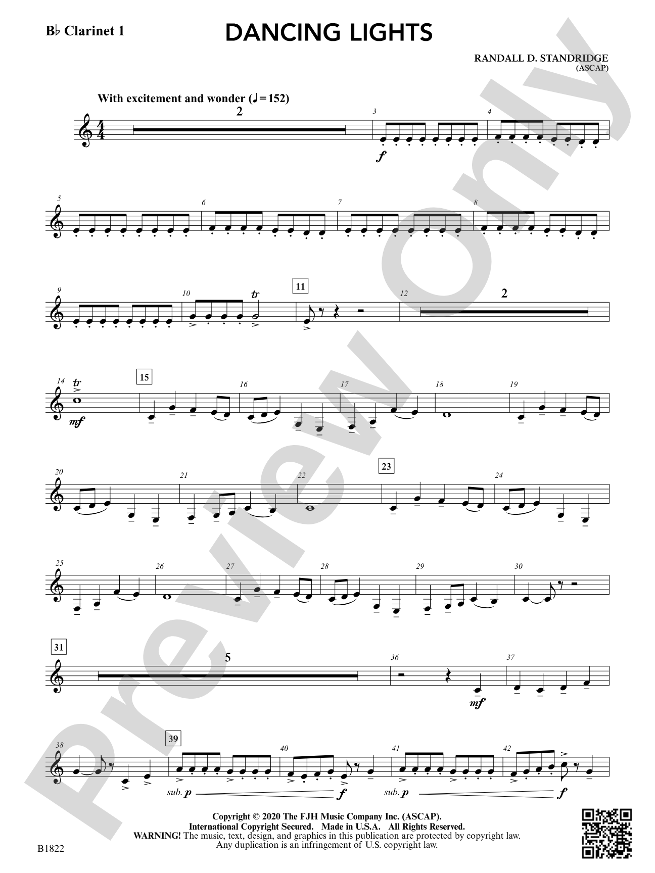 Dancing Lights: B-flat Clarinet 1