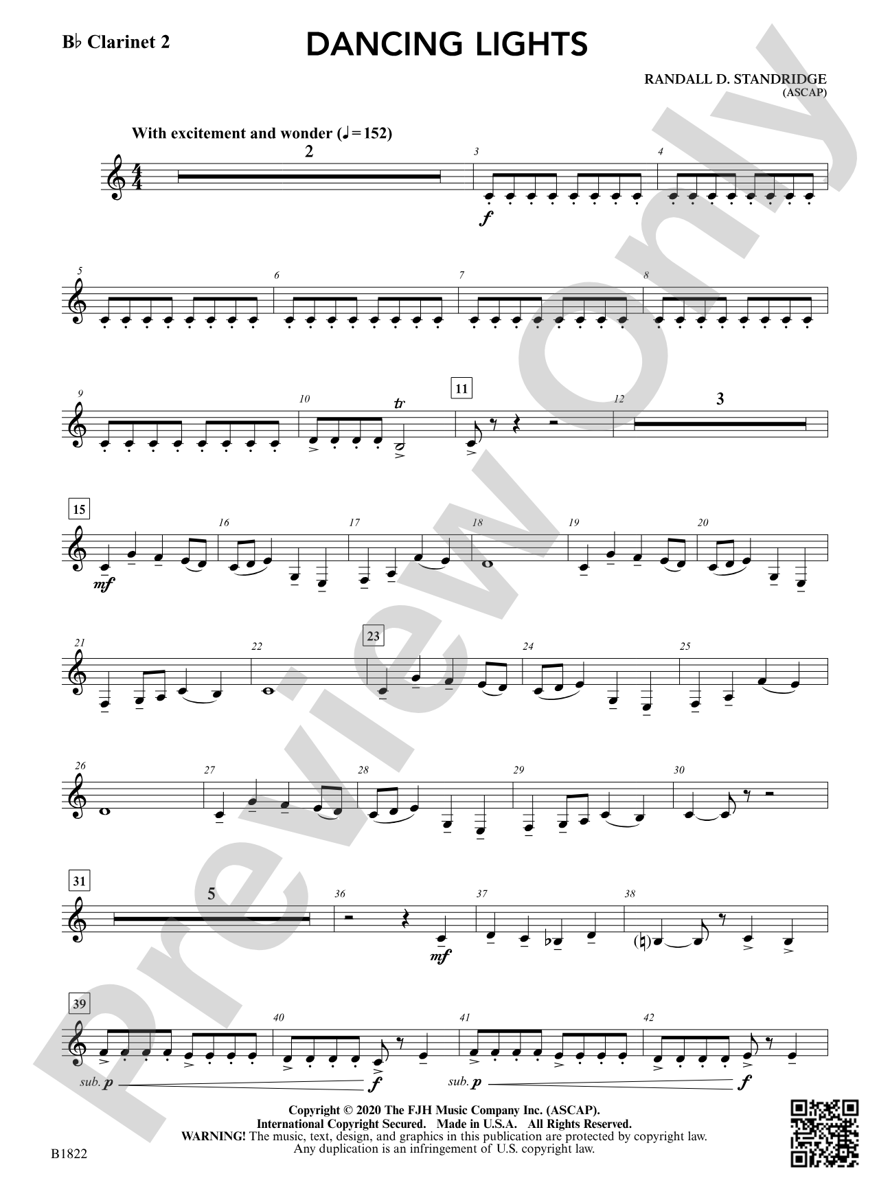 Dancing Lights: B-flat Clarinet 2