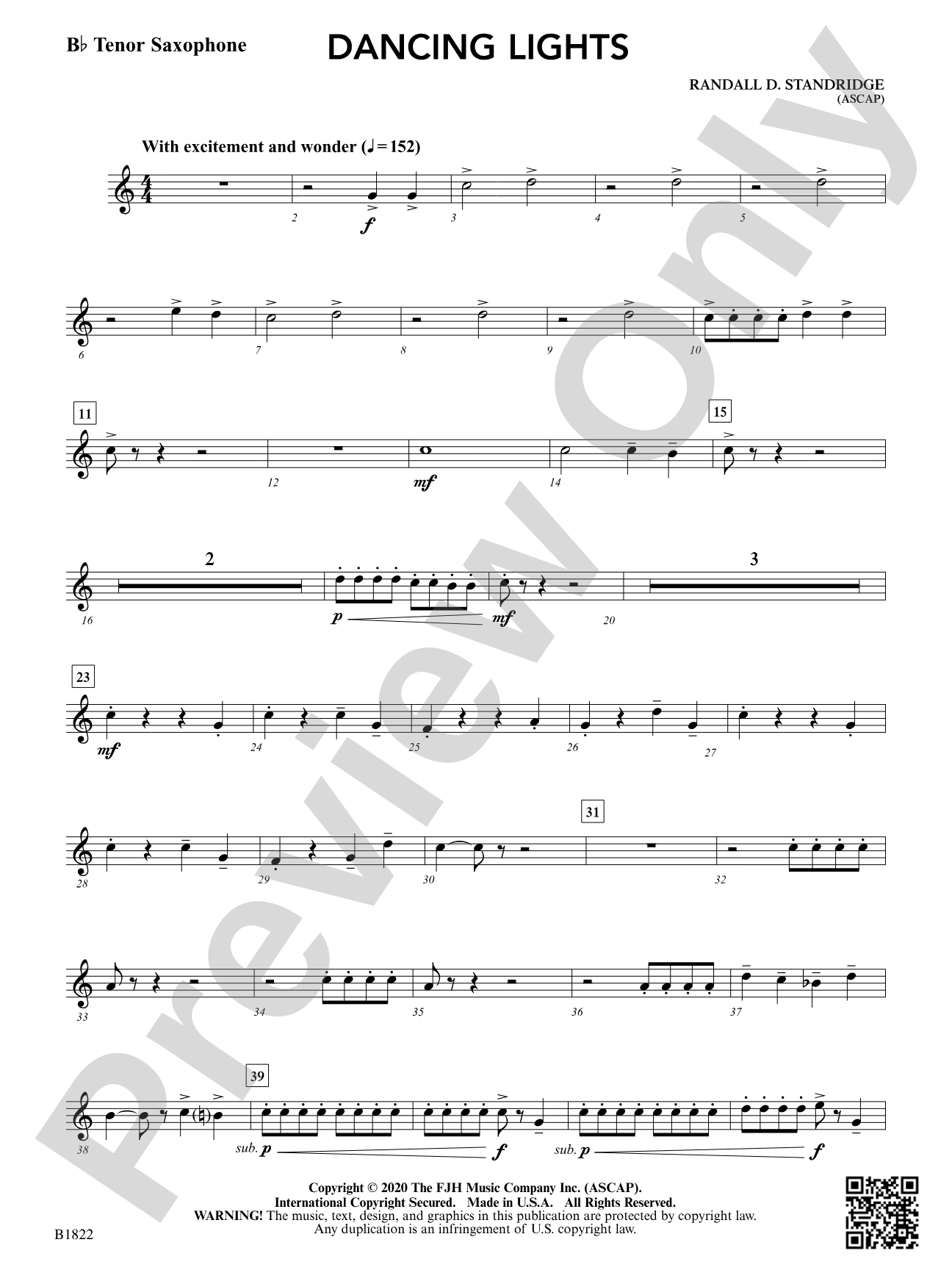 Dancing Lights: B-flat Tenor Saxophone
