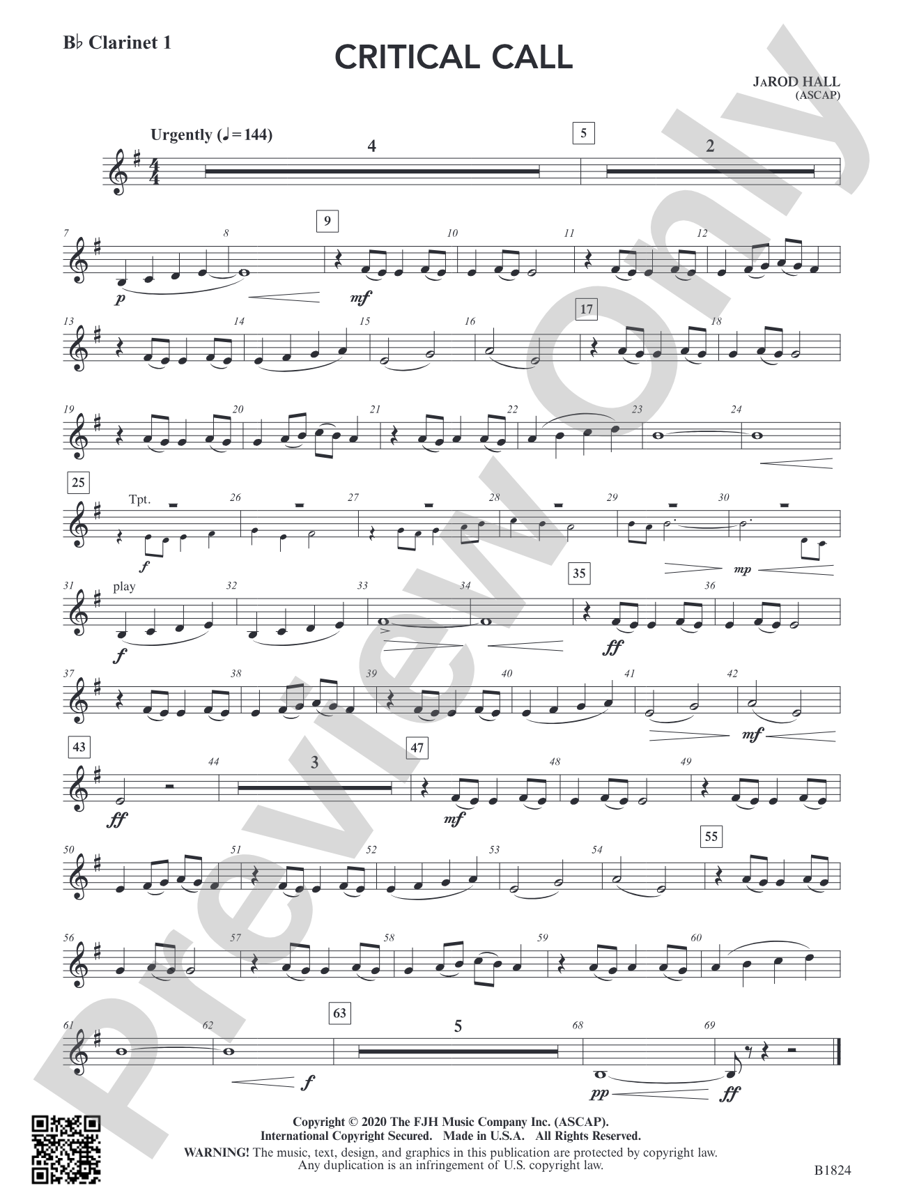 Critical Call: B-flat Clarinet 1