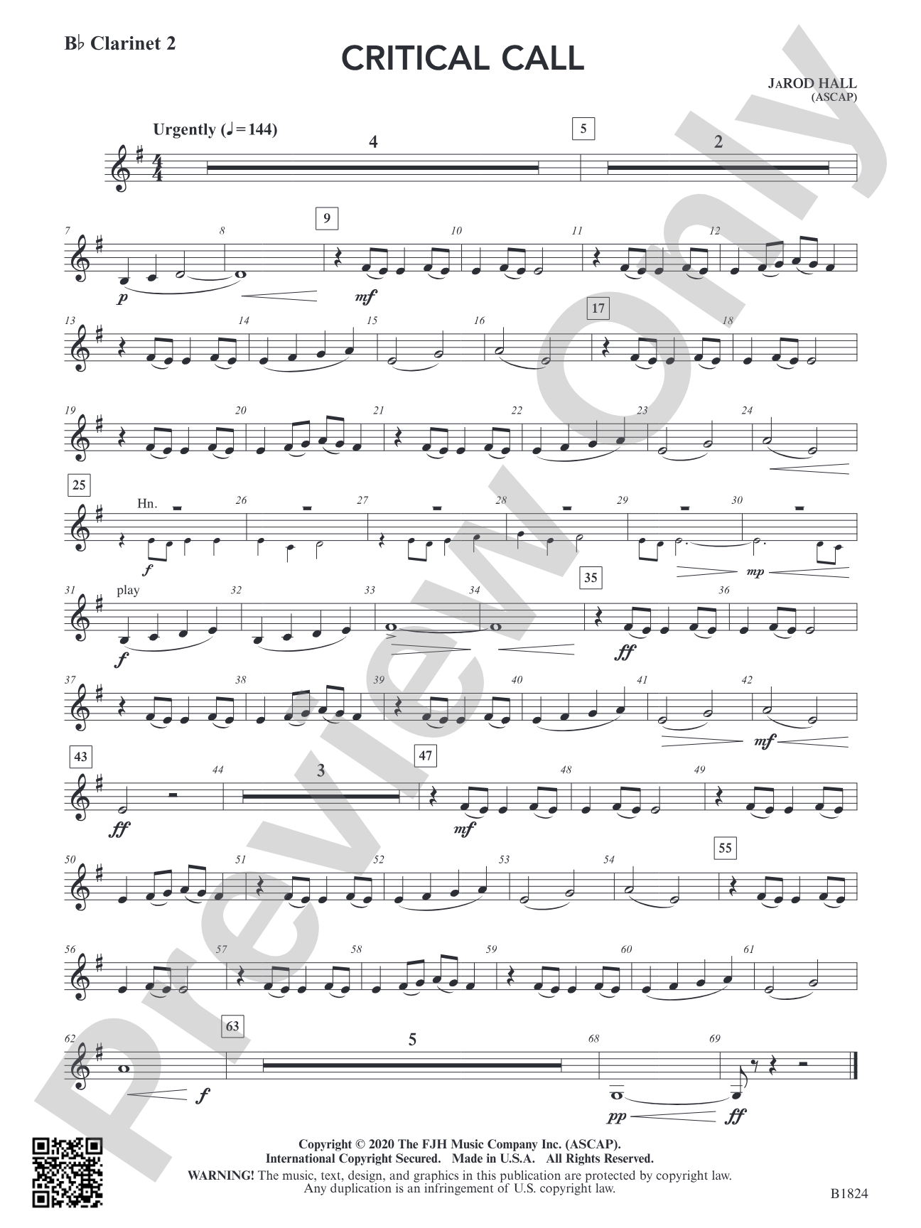 Critical Call: B-flat Clarinet 2
