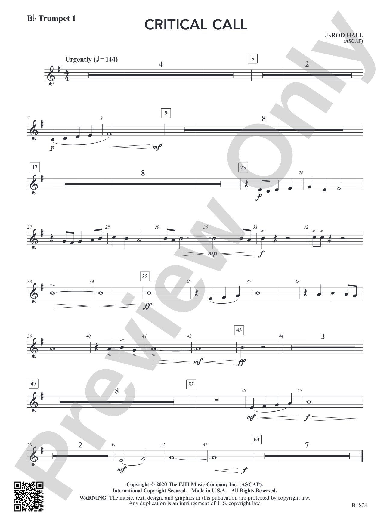 Critical Call: B-flat Trumpet 1