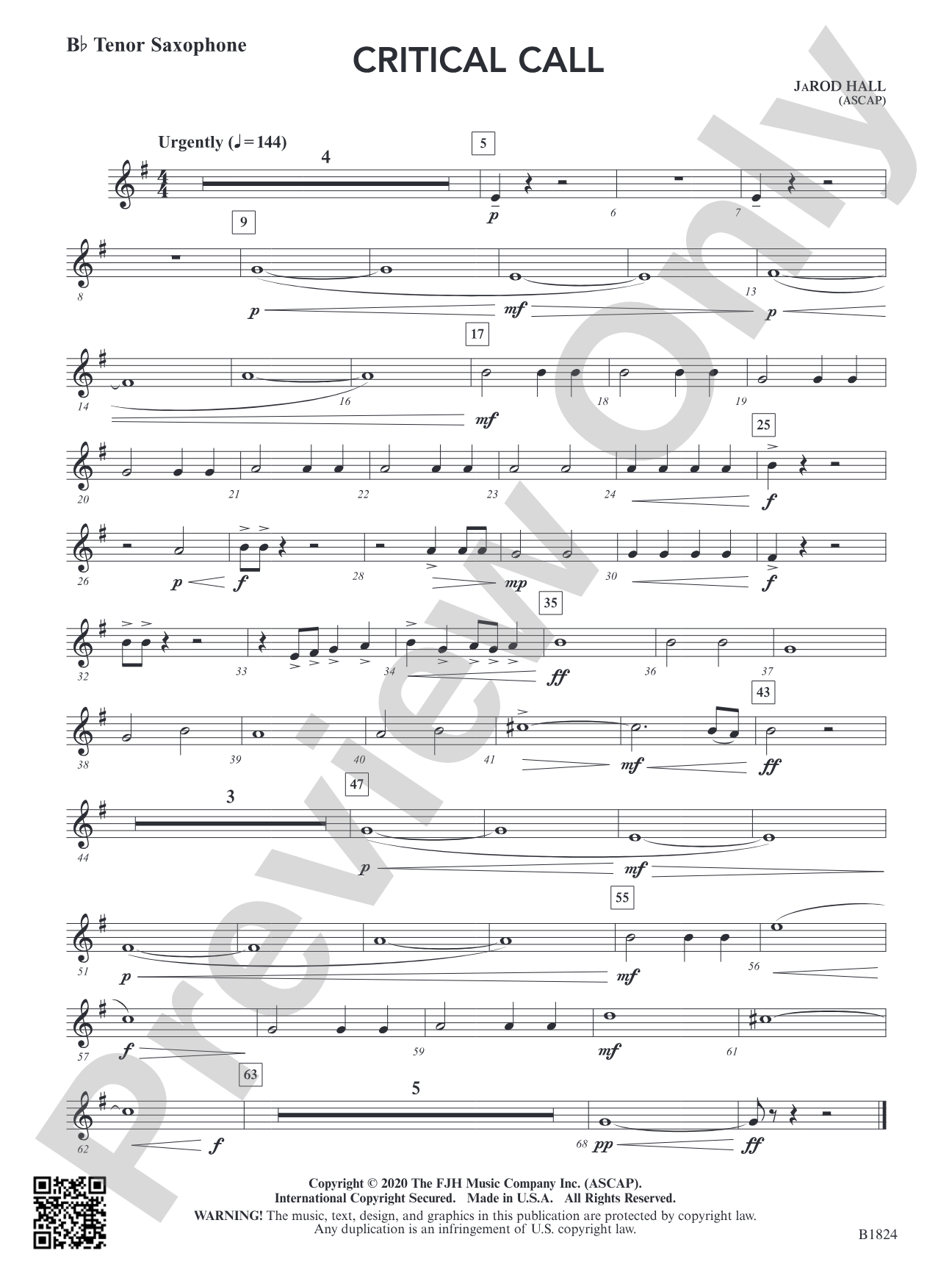 Critical Call: B-flat Tenor Saxophone