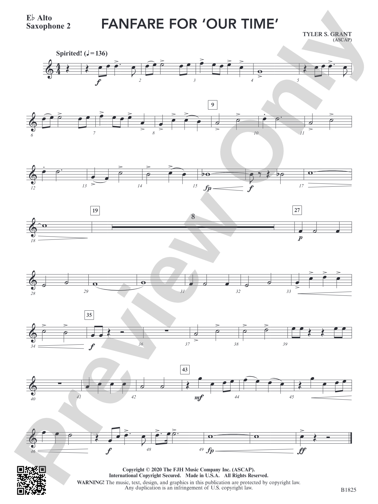 Fanfare for 'Our Time': E-flat Alto Saxophone 2
