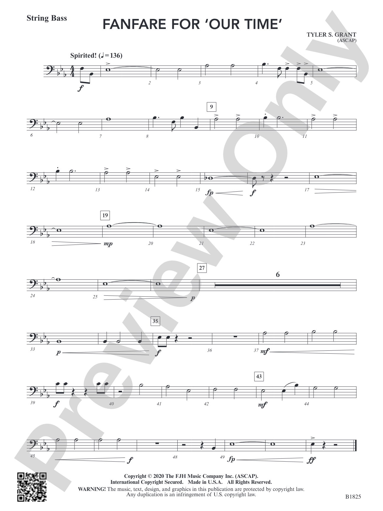 Fanfare for 'Our Time': String Bass