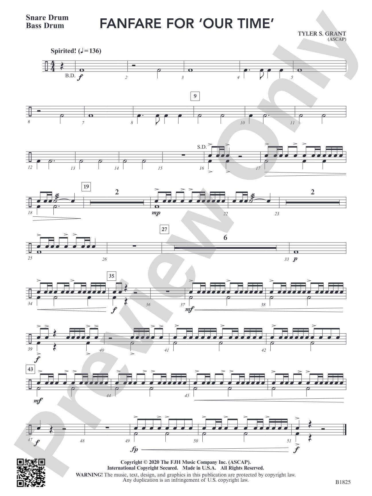 Fanfare for 'Our Time': Snare Drum