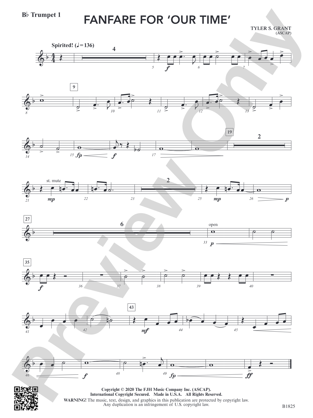 Fanfare for 'Our Time': B-flat Trumpet 1