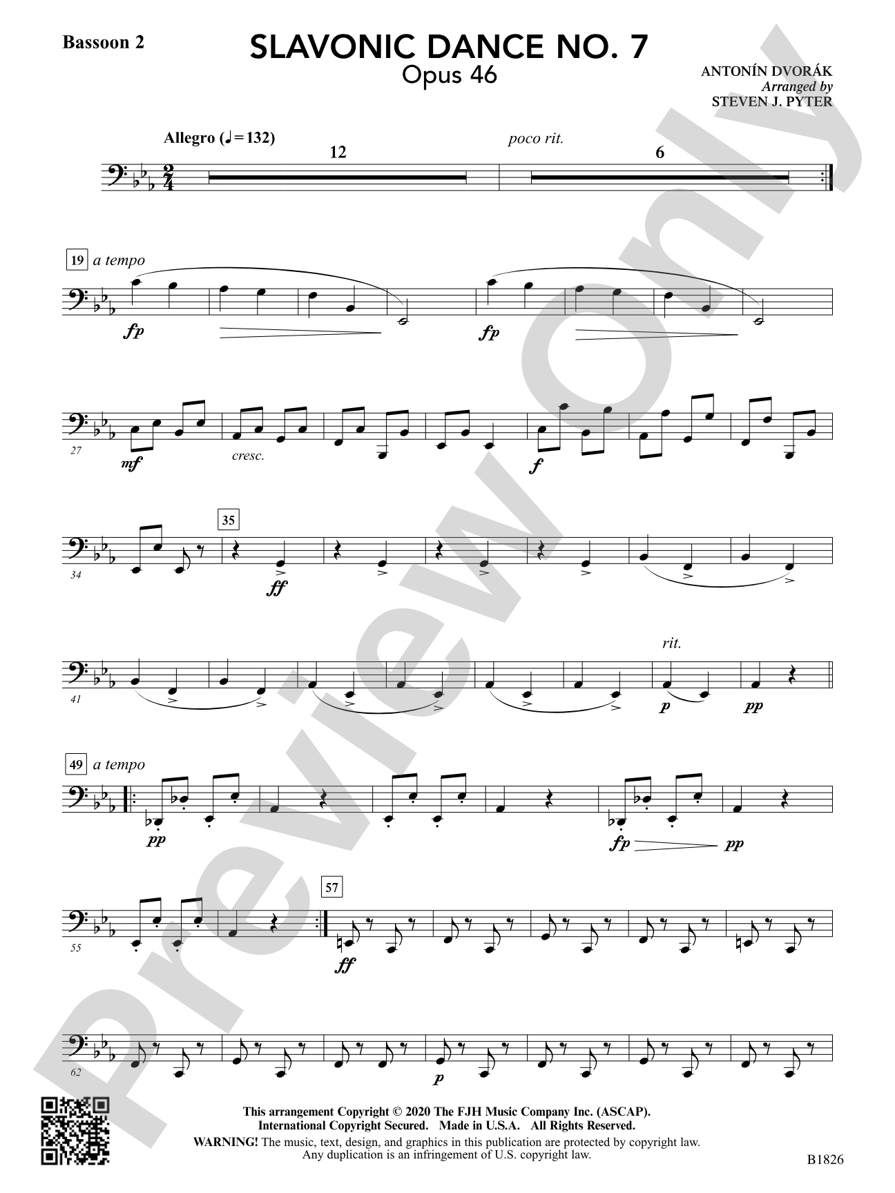 Slavonic Dance No. 7 (Opus 46): Bassoon 2