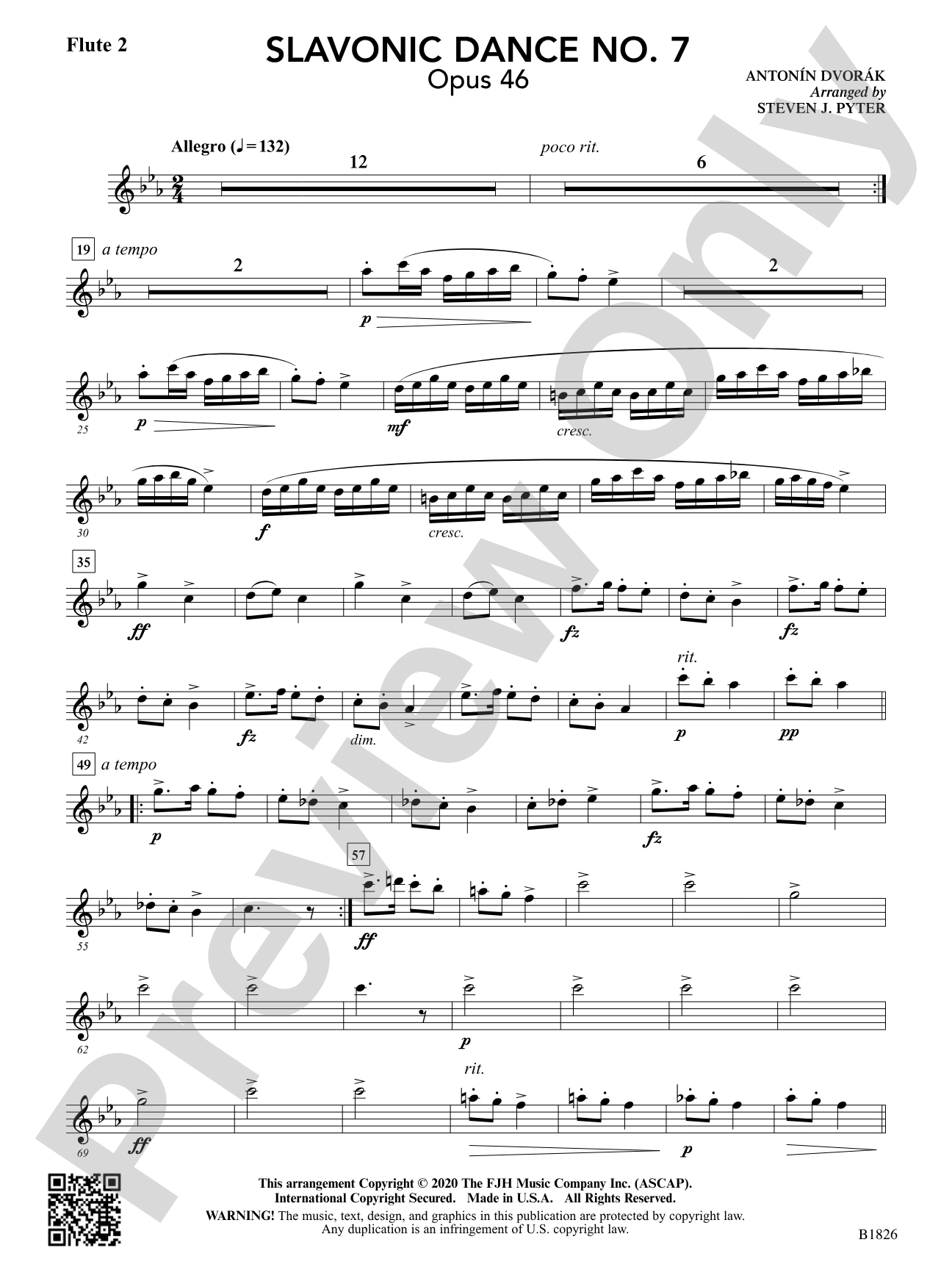 Slavonic Dance No. 7 (Opus 46): Flute 2