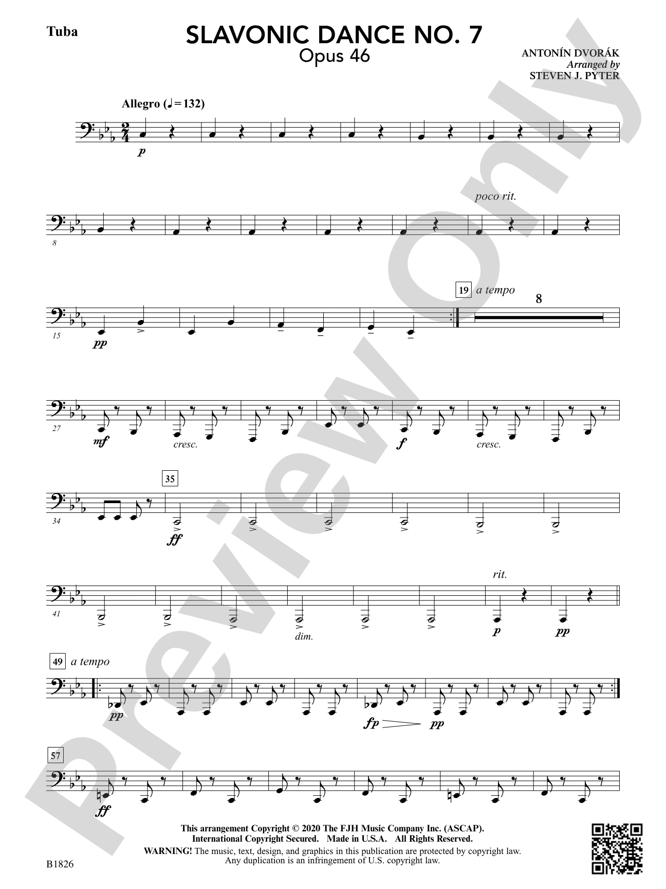 Slavonic Dance No. 7 (Opus 46): Tuba