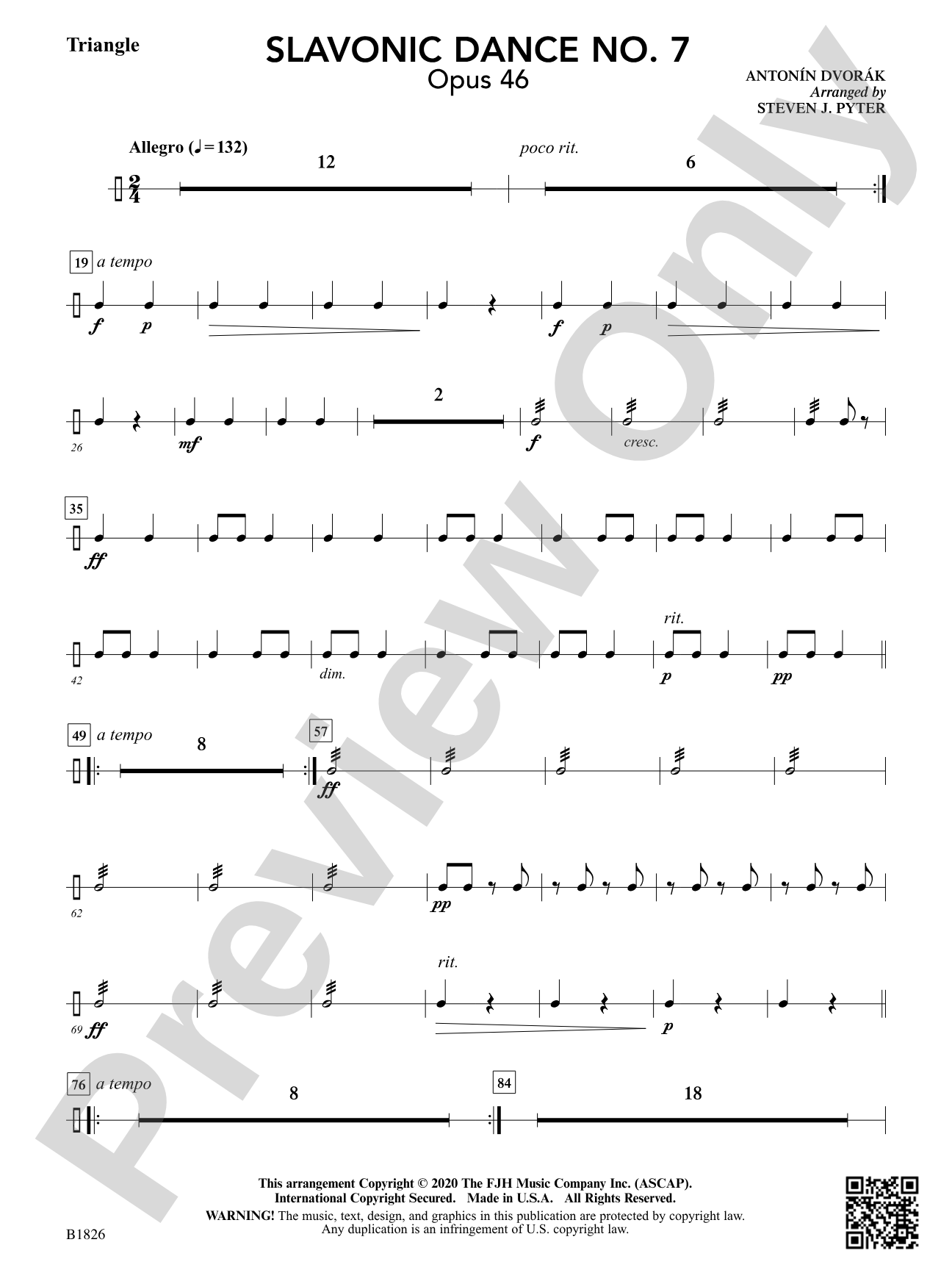 Slavonic Dance No. 7 (Opus 46): Triangle