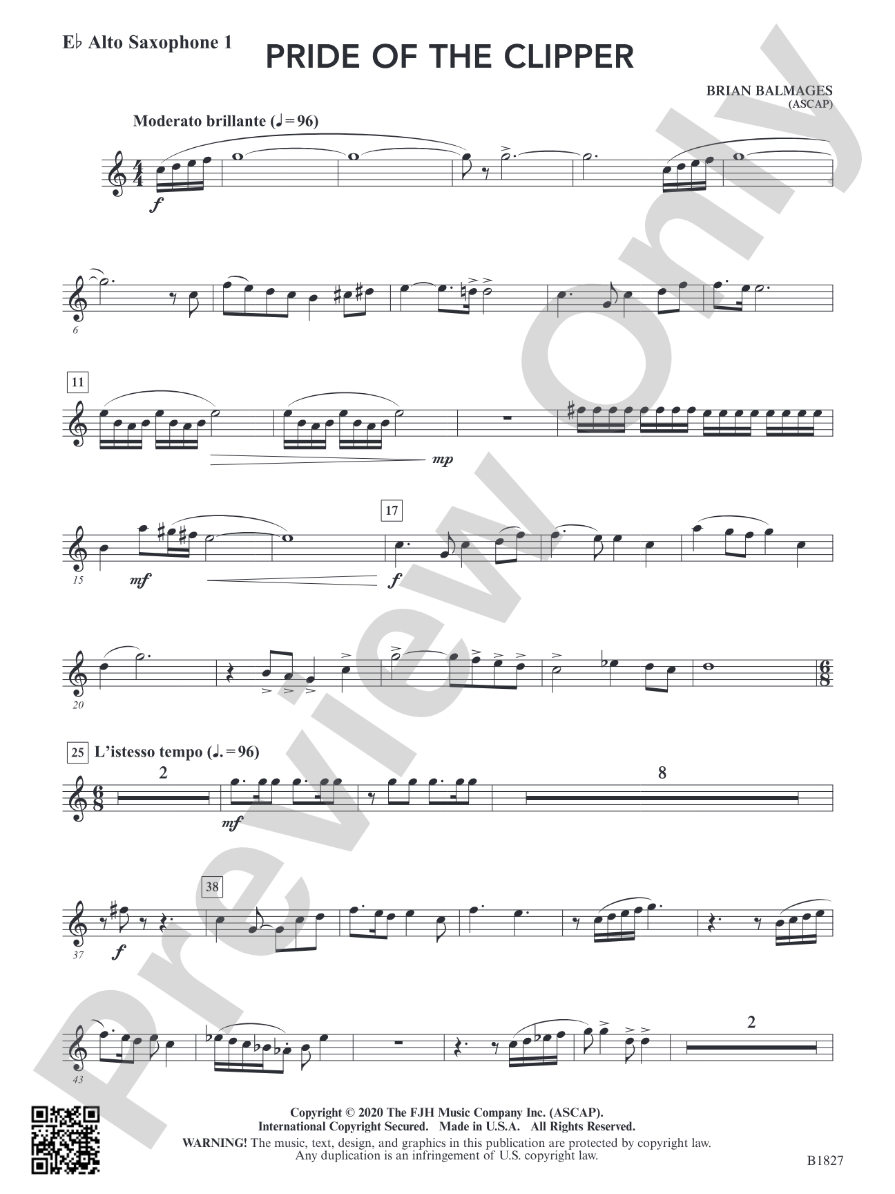 Pride of the Clipper: E-flat Alto Saxophone 1