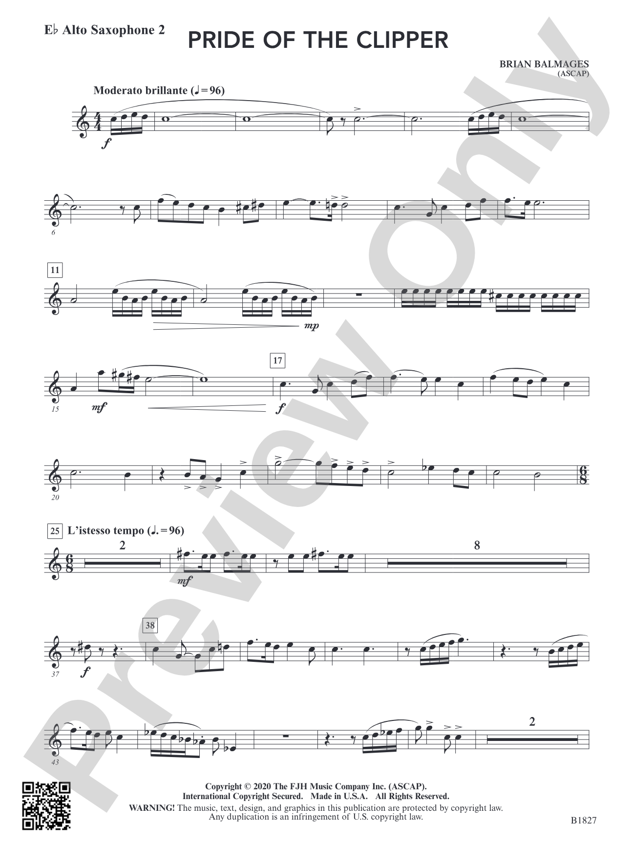 Pride of the Clipper: E-flat Alto Saxophone 2