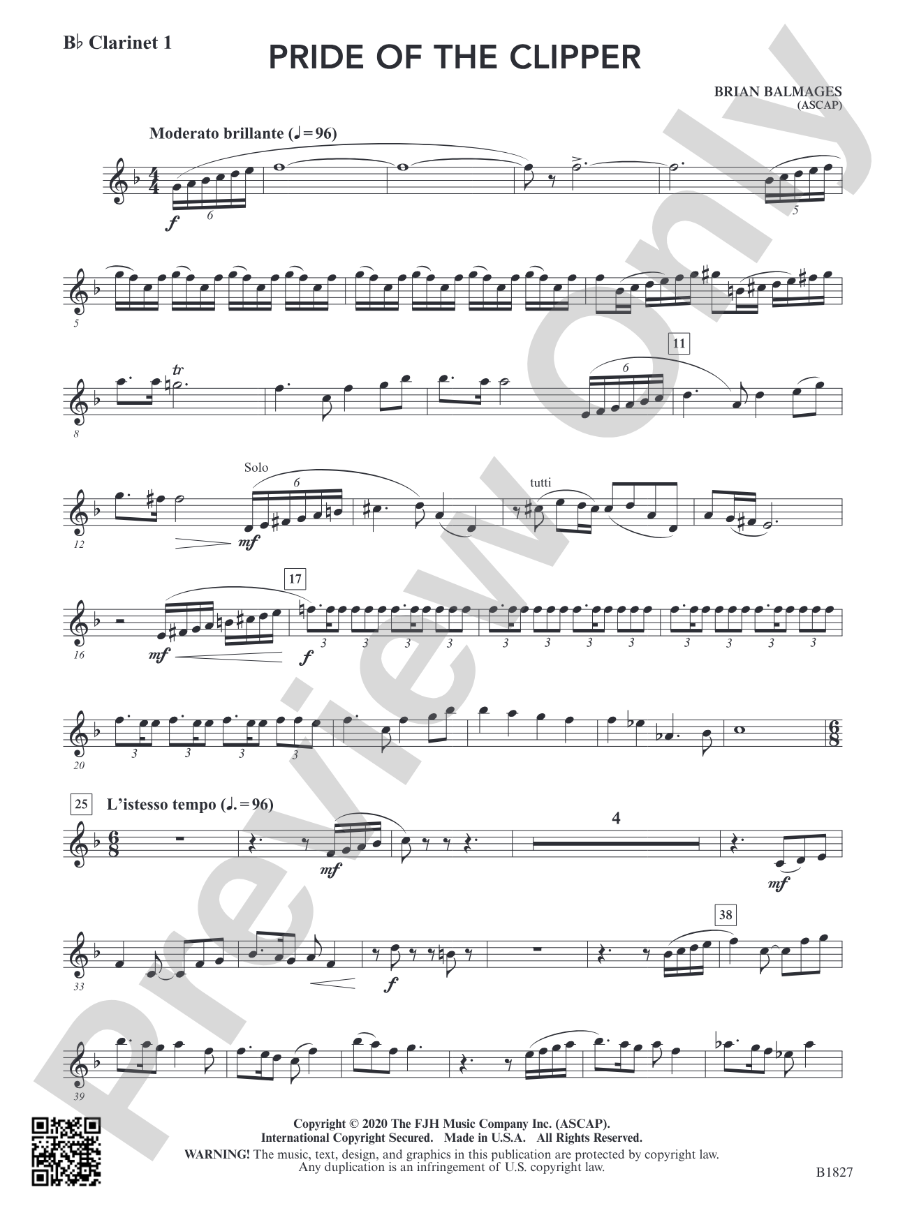 Pride of the Clipper: B-flat Clarinet 1
