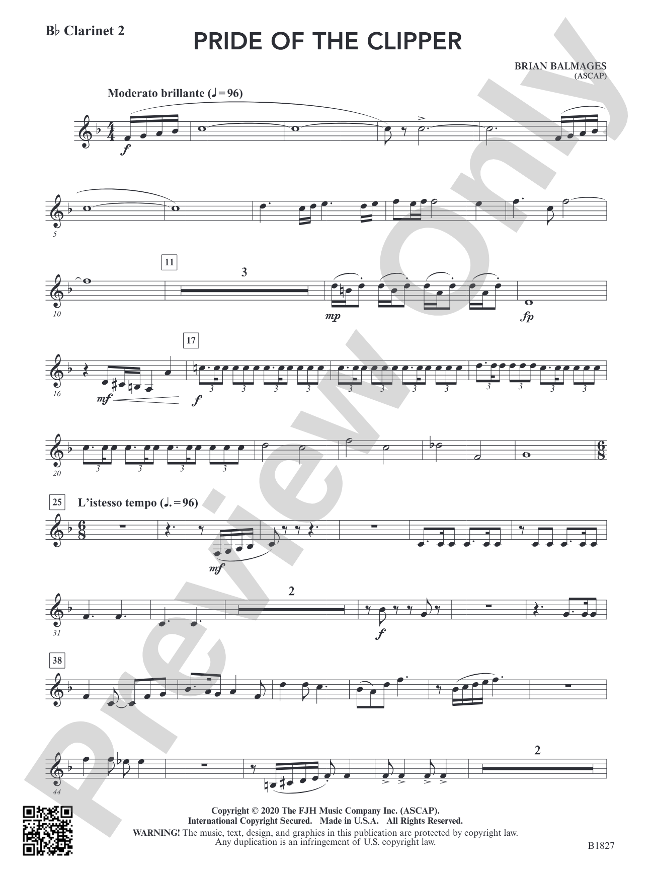 Pride of the Clipper: B-flat Clarinet 2