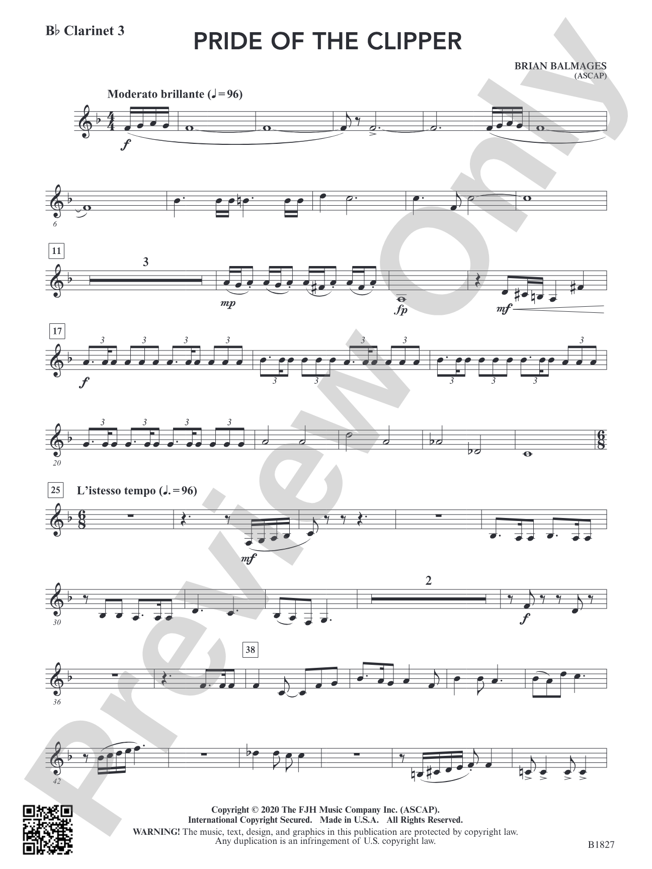 Pride of the Clipper: B-flat Clarinet 3