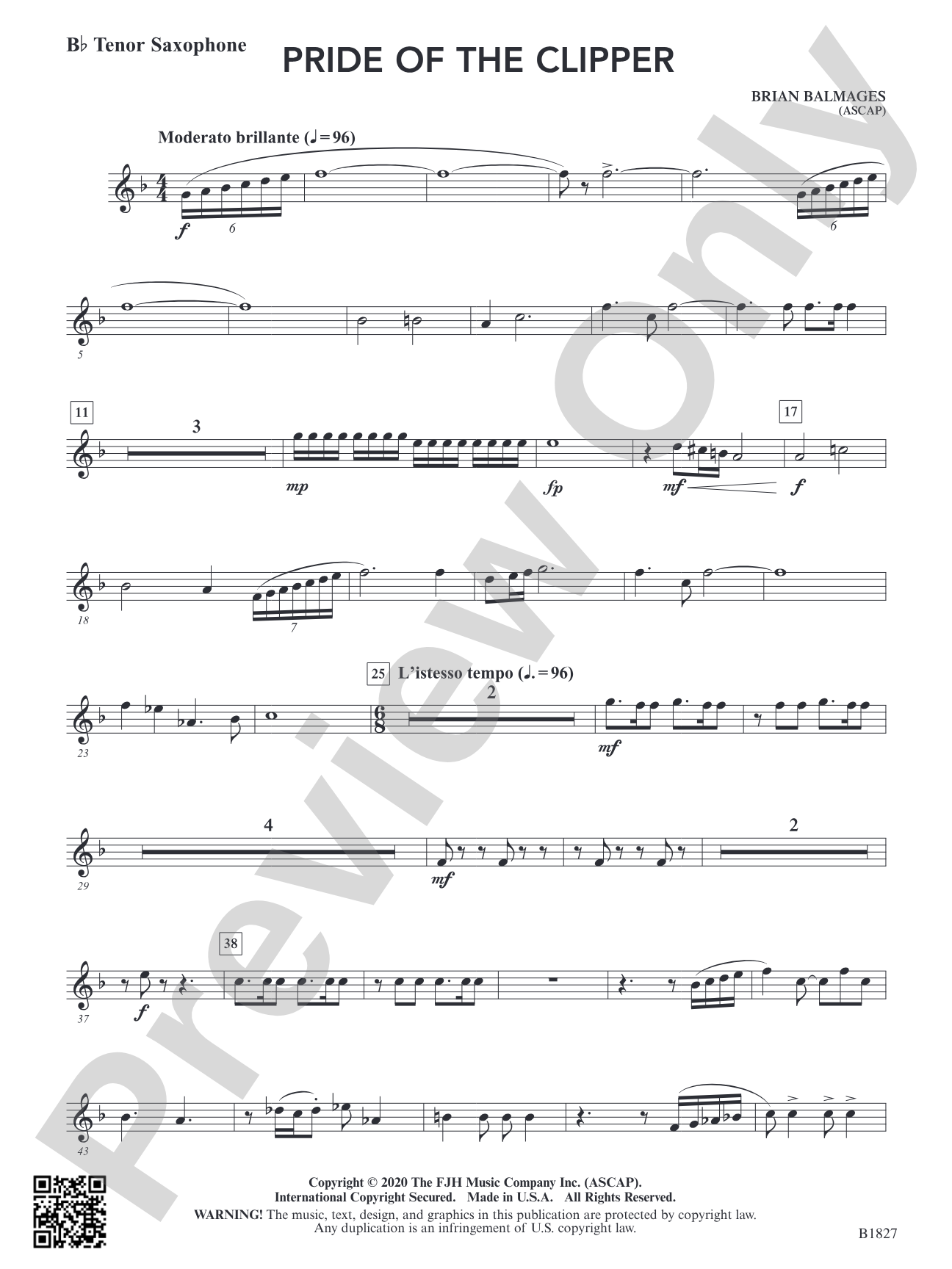 Pride of the Clipper: B-flat Tenor Saxophone