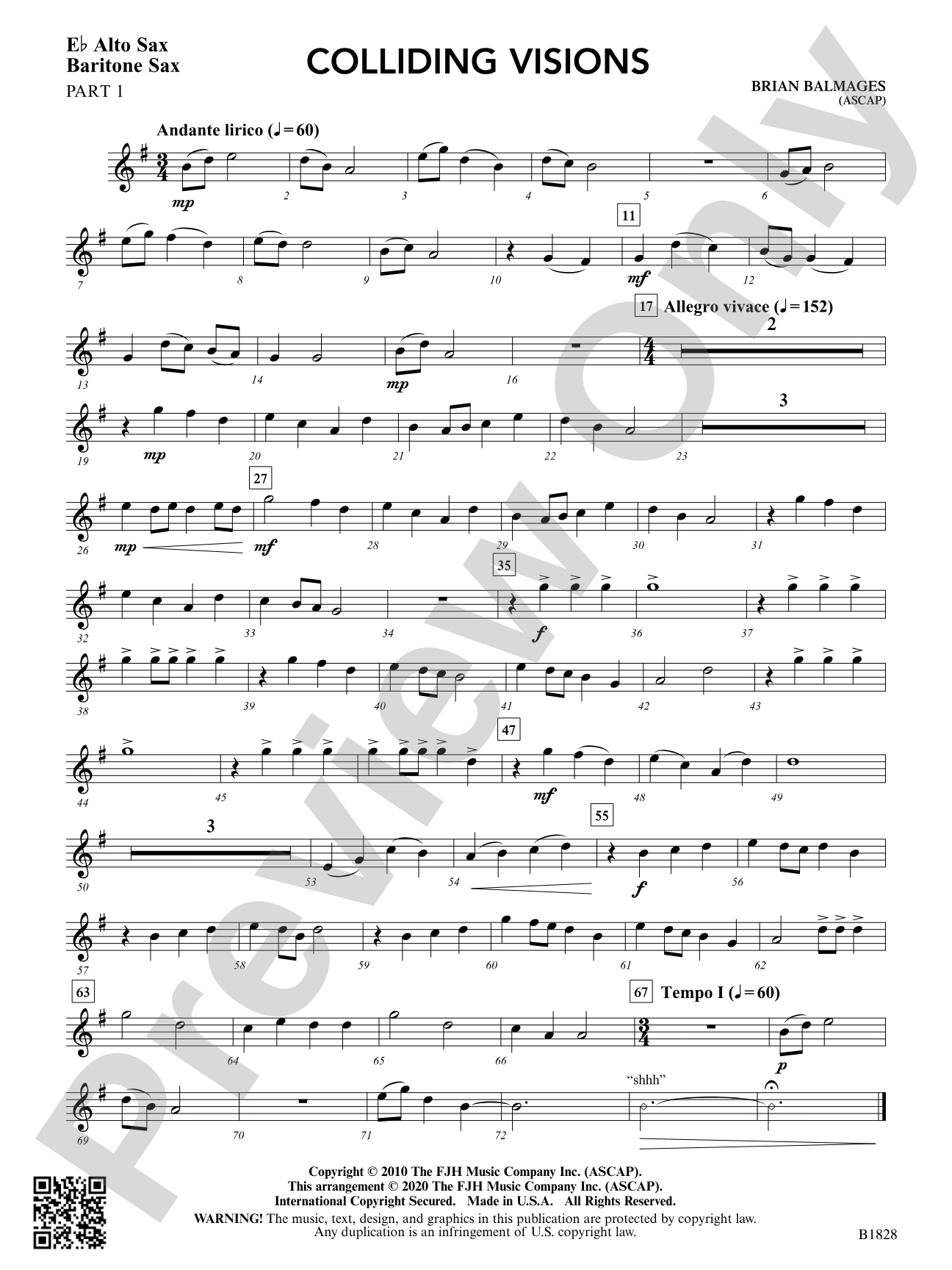 Colliding Visions: Part 1 - E-flat Alto Sax / Baritone Sax
