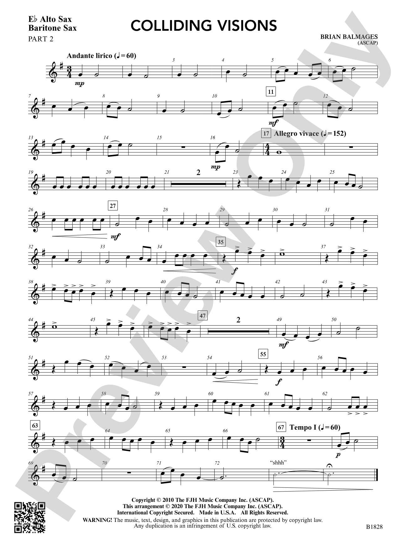 Colliding Visions: Part 2 - E-flat Alto Sax / Baritone Sax