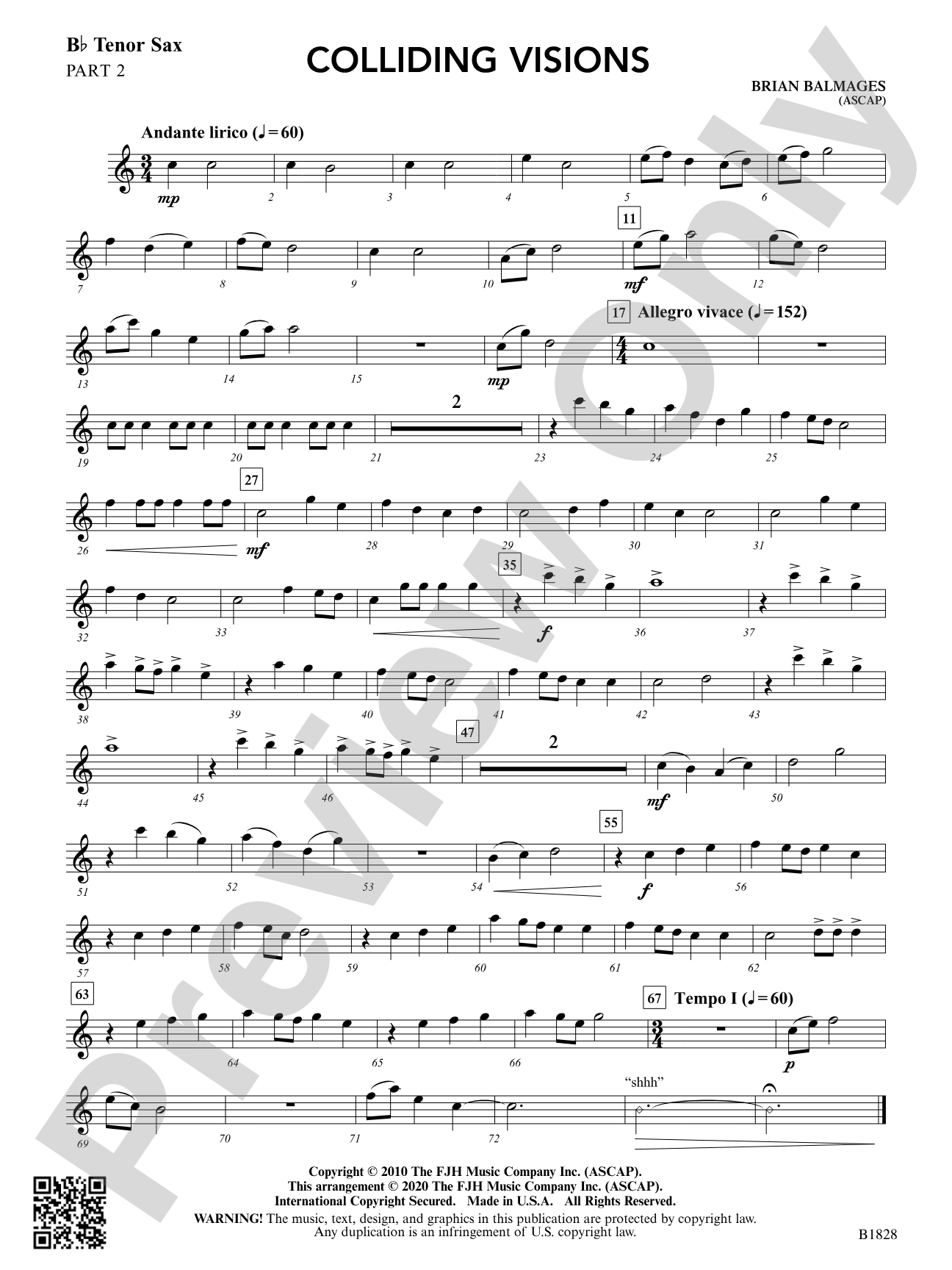 Colliding Visions: Part 2 - B-flat Tenor Saxophone