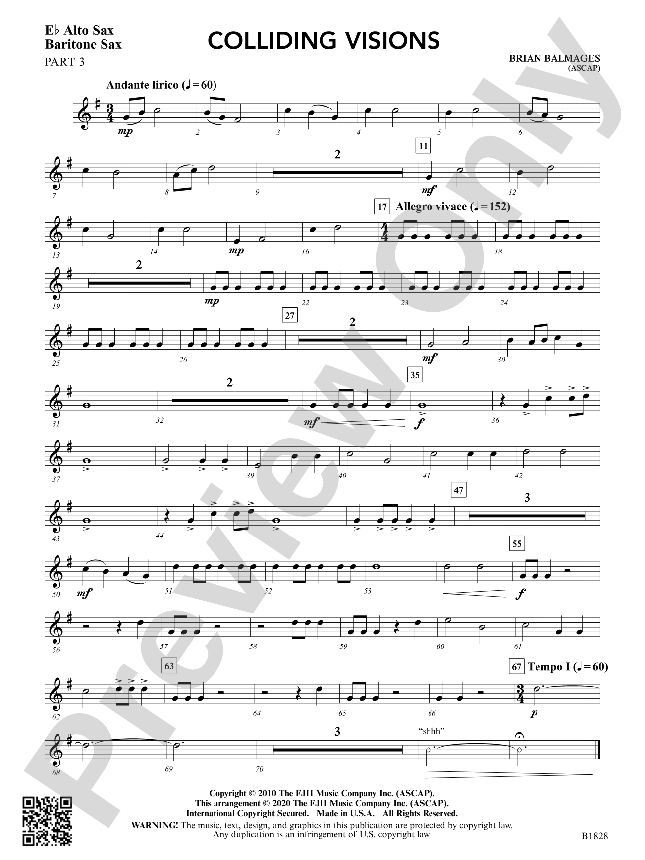 Colliding Visions: Part 3 - E-flat Alto Sax / Baritone Sax