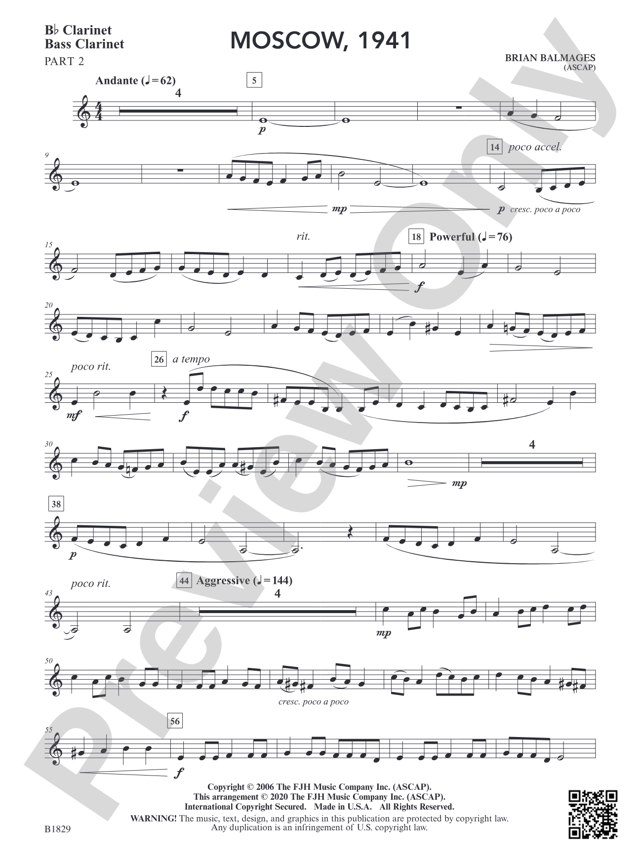 Moscow, 1941: Clarinet/Bass Clarinet 2