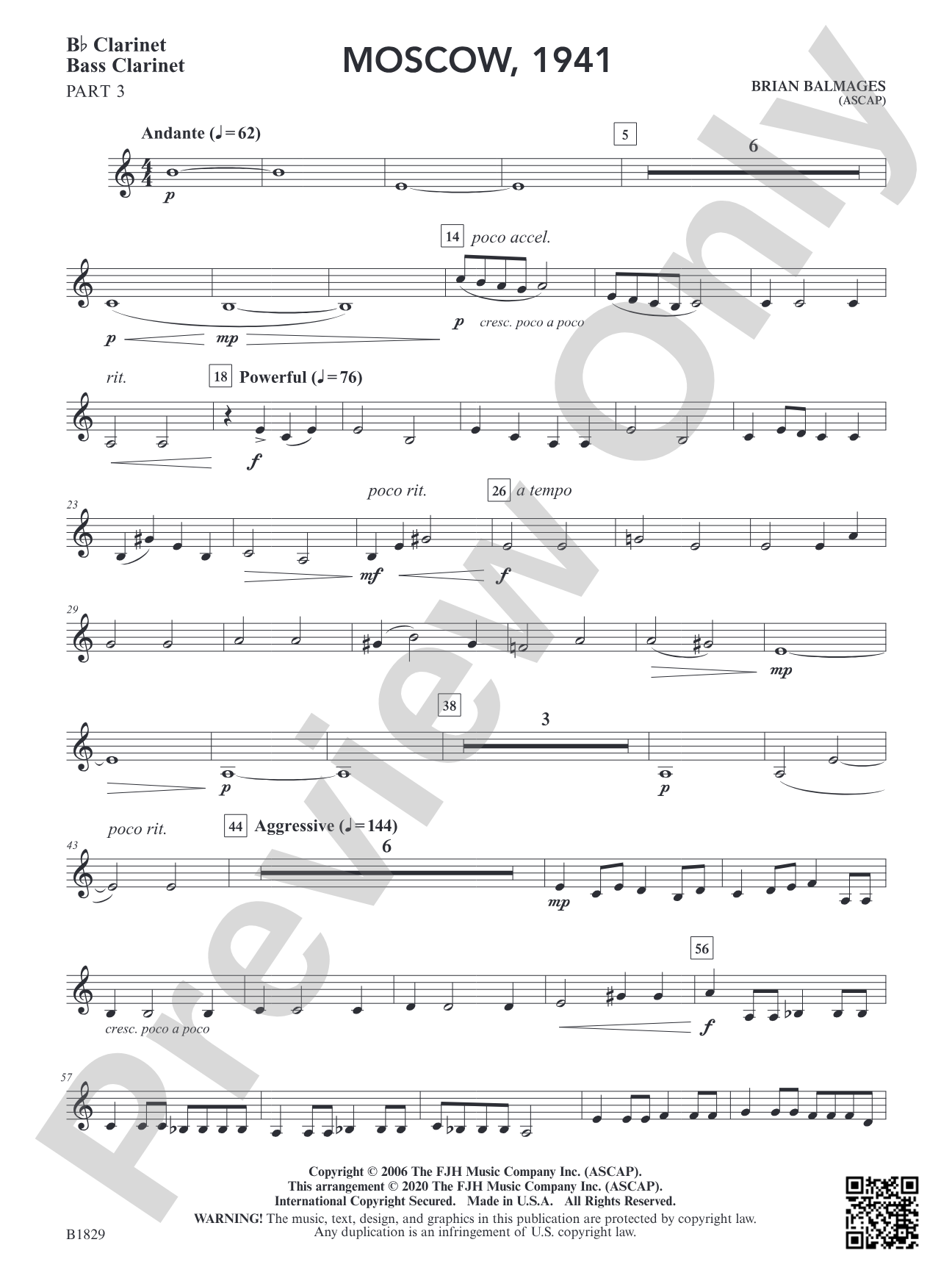 Moscow, 1941: Clarinet/Bass Clarinet 3