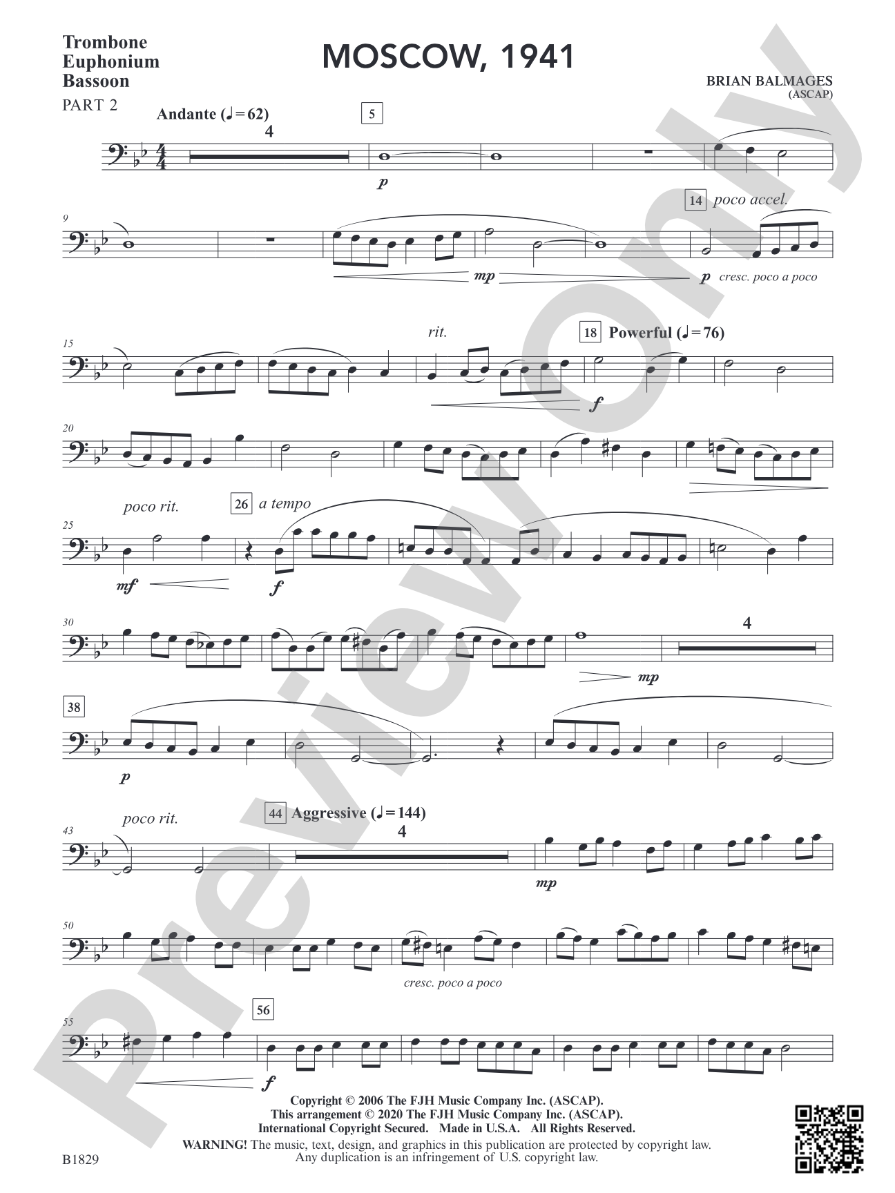 Moscow, 1941: Trombone/Baritone/Bassoon 2