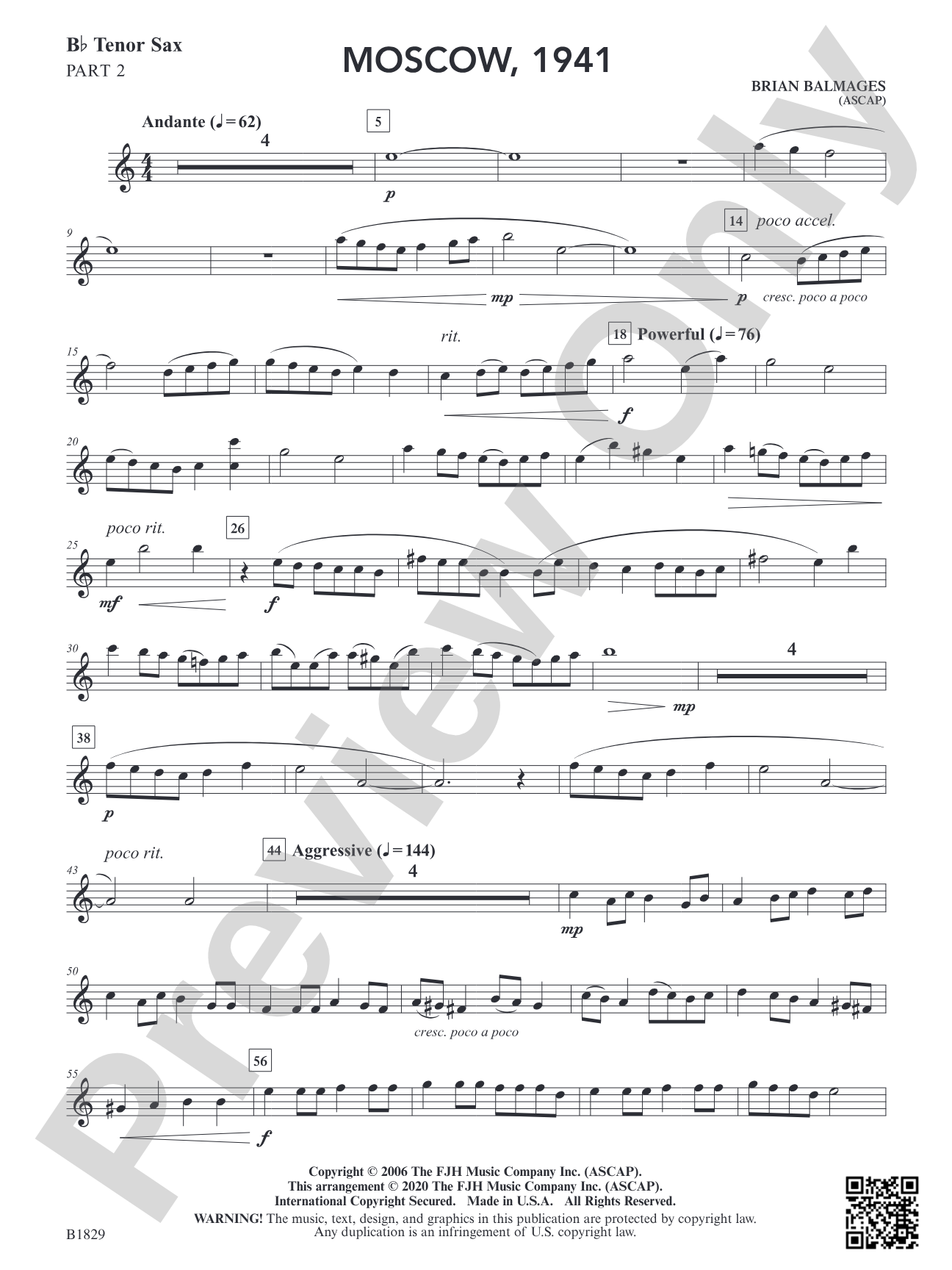 Moscow, 1941: Tenor Sax 2