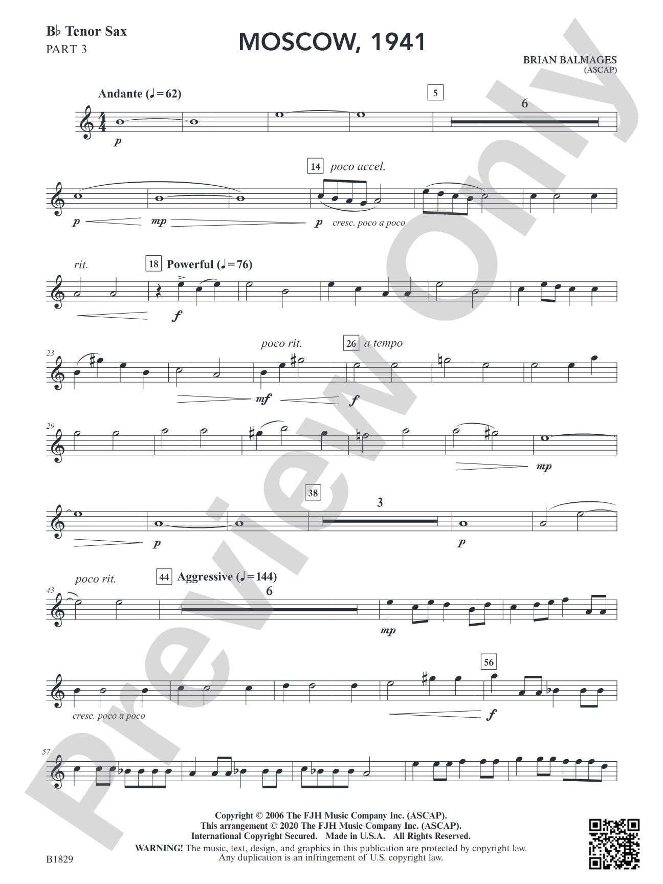 Moscow, 1941: Tenor Sax 3