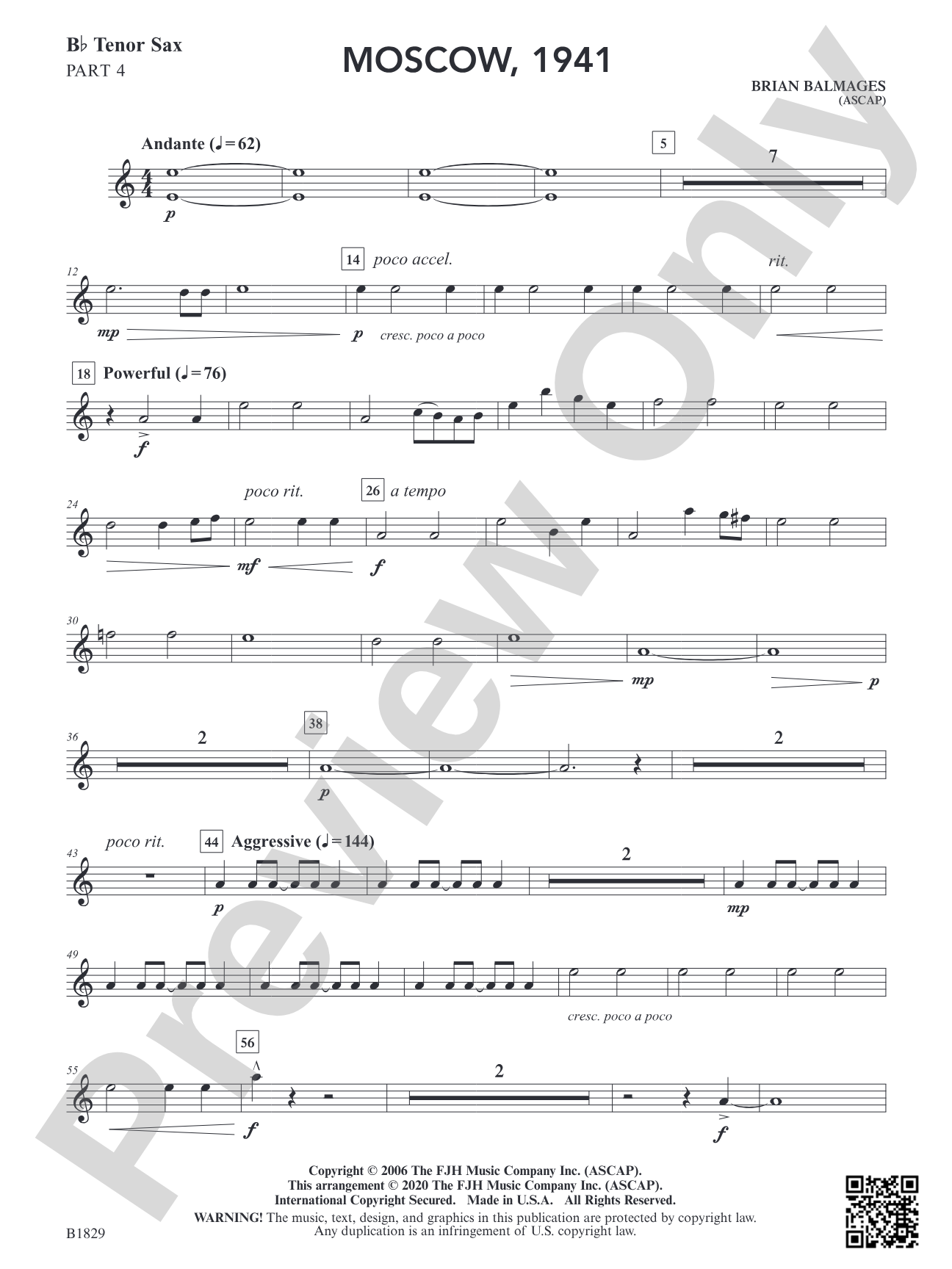 Moscow, 1941: Tenor Sax 4